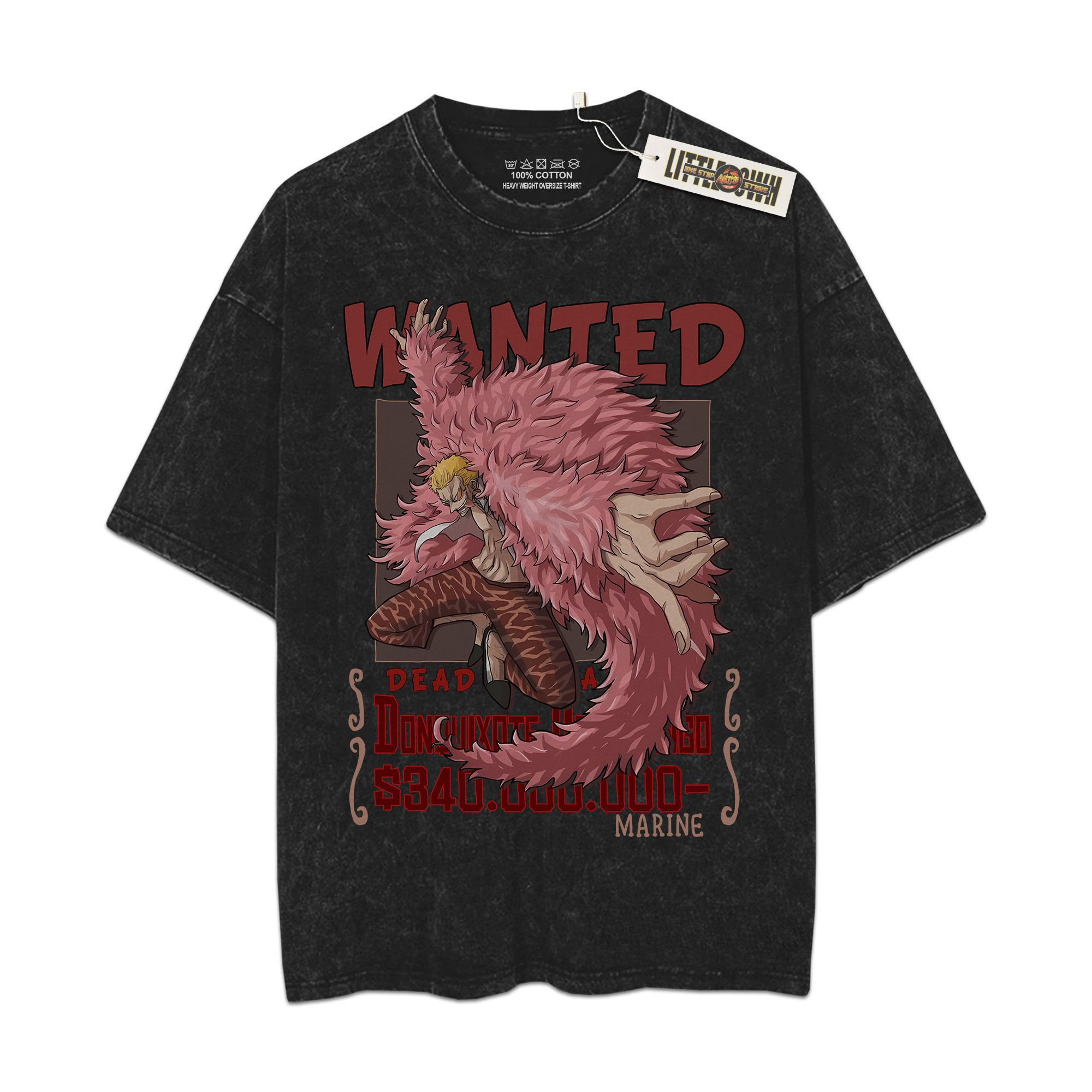 Doflamingo Vintage Shirt OP Oversized Washed Tees - Custom Anime Tee