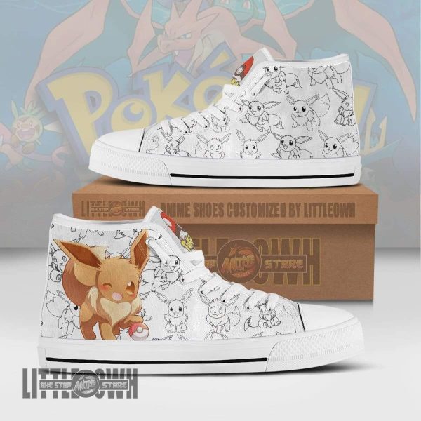 Eevee High Top Canvas Shoes Custom Pokemon Anime Sneakers