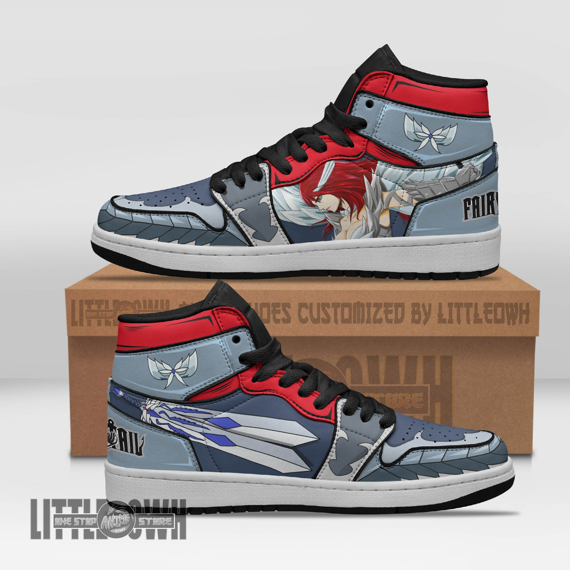 Erza Scarlet Shoes Custom FT Anime Boot Sneakers 1 Erza Scarlet Shoes Custom FT Anime Boot Sneakers