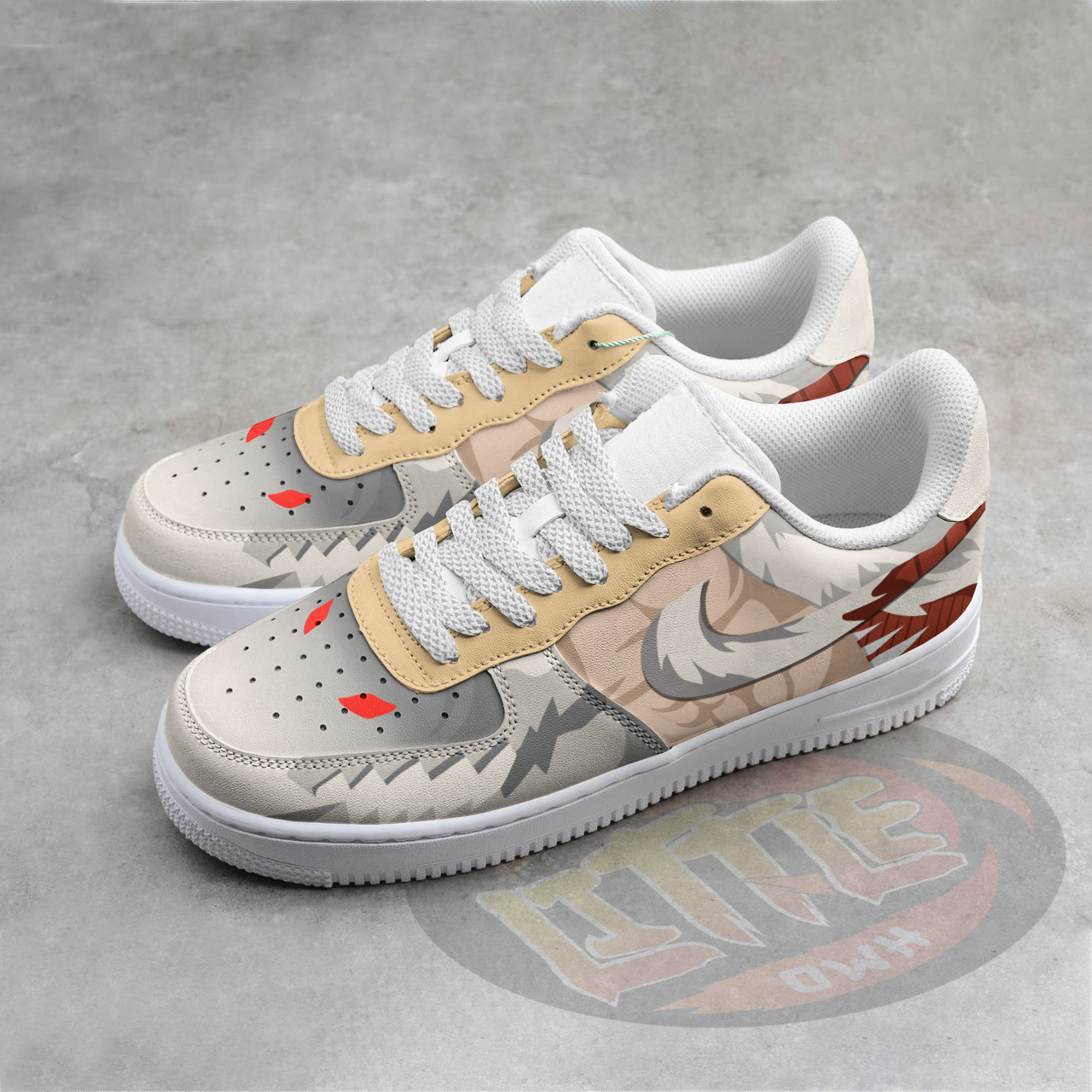 Falco Jaw Anime Sneakers - Custom AoT AF1 Shoes 2 Falco Jaw Anime Sneakers - Custom AoT AF1 Shoes - Image 2