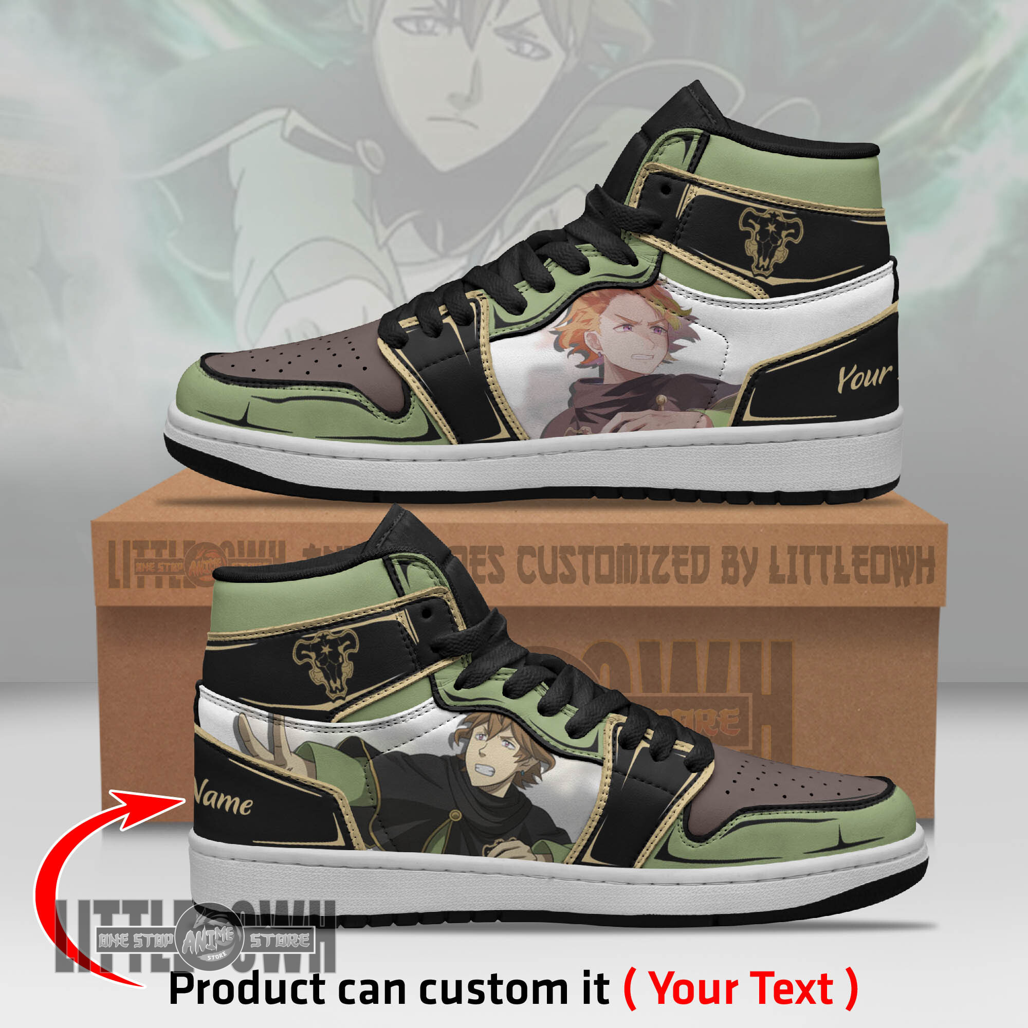 Finral Roulacase Persionalized Shoes Black Clover Anime Boot Sneakers