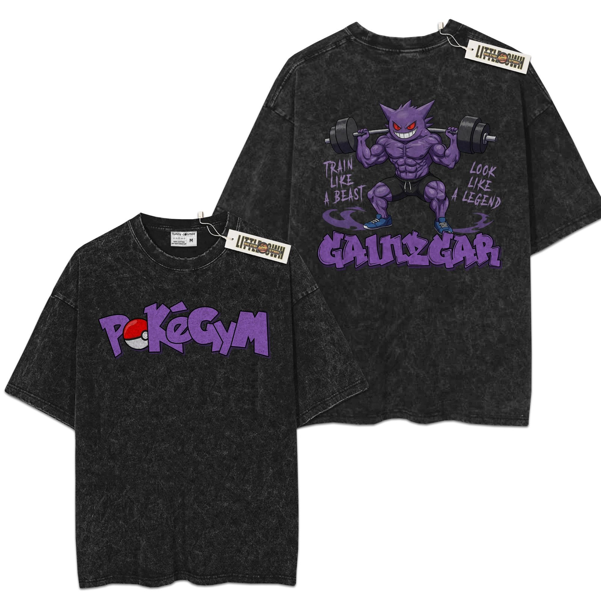 Gainzgar Vintage Shirt Monster Oversized Washed Tees - Custom Anime Tee