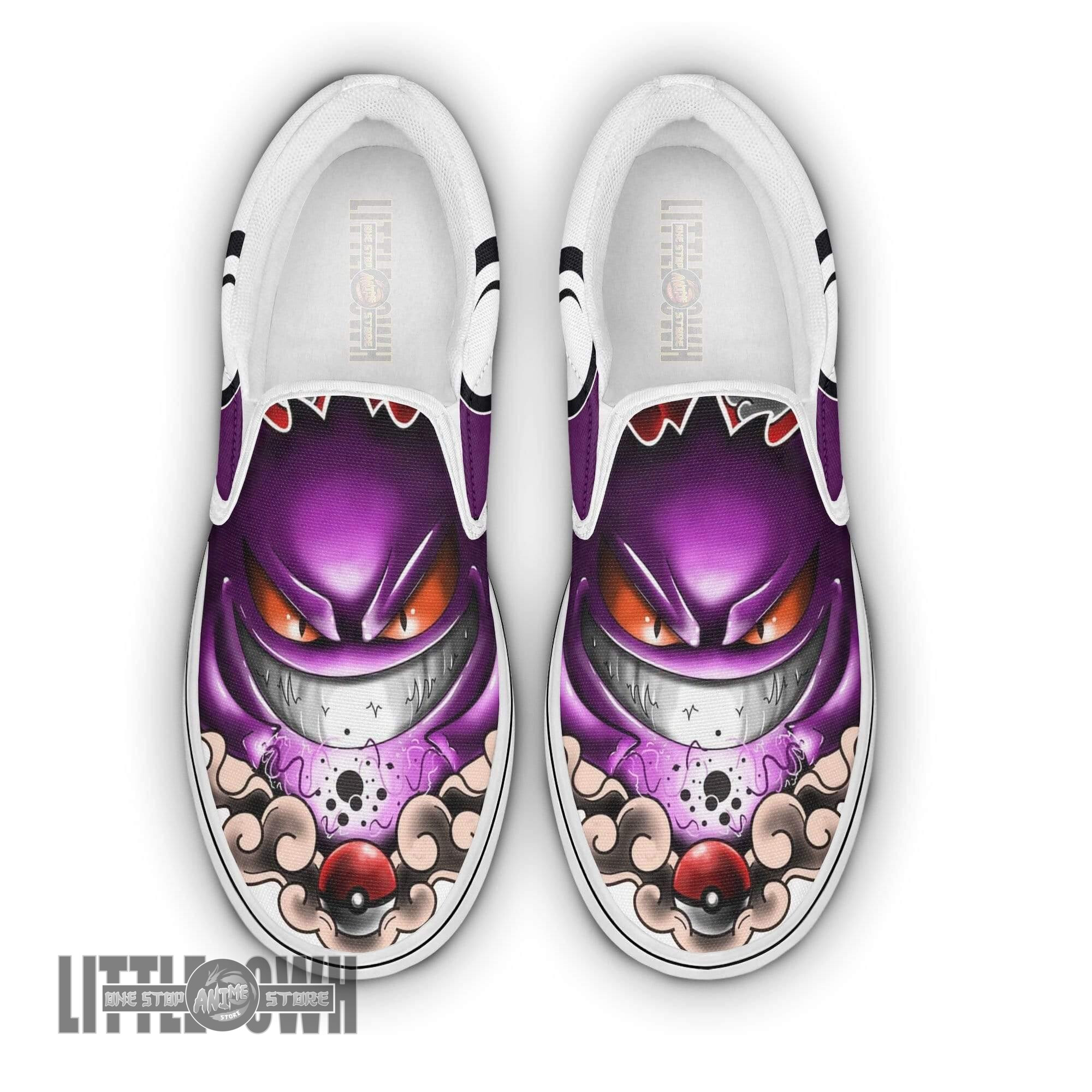 Gengar Classic Slip-On Custom Pokemon Shoes Anime Flat Sneakers