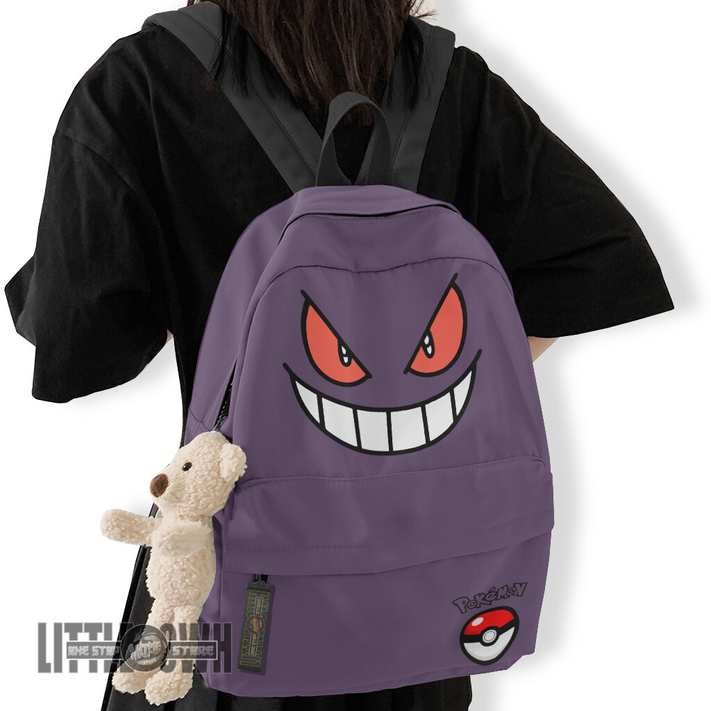 Gengar Pokemon Backpack Custom Anime School Bag