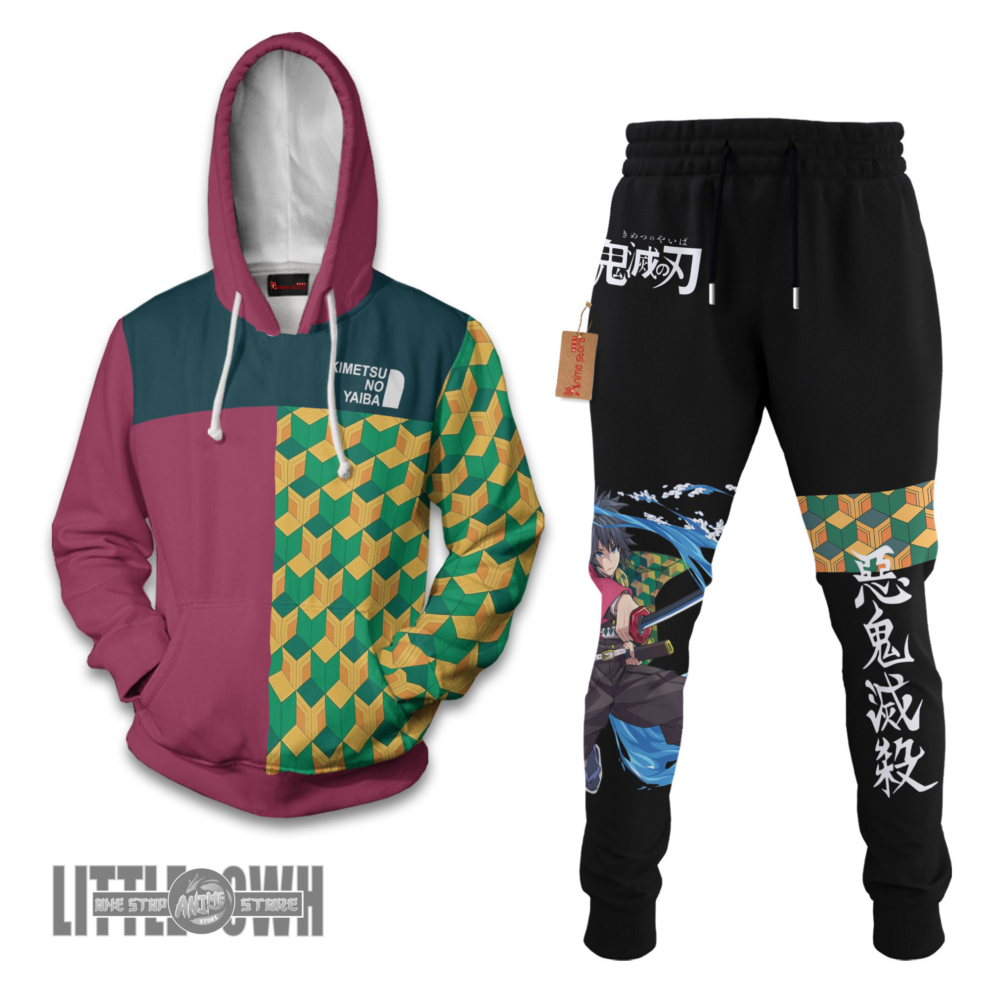 Giyu Tomioka Demon Slayer Hoodie And Jogger Set Anime Clothes