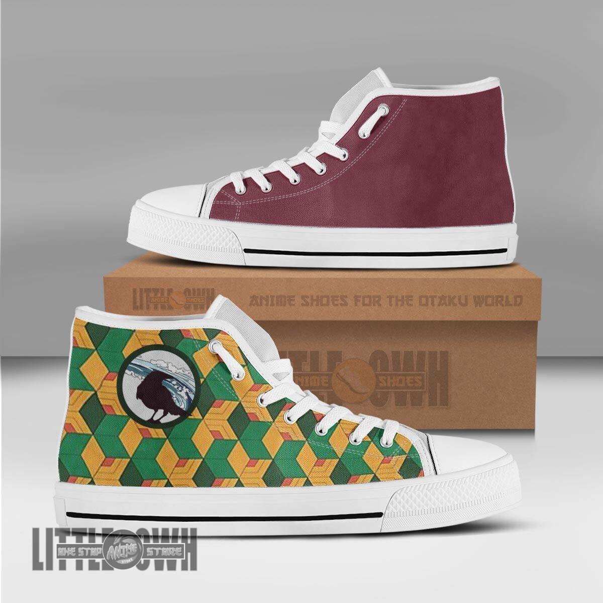 Giyuu Tomioka Demon Slayer Anime Custom All Star High Top Sneakers Canvas Shoes 1 Giyuu Tomioka Demon Slayer Anime Custom All Star High Top Sneakers Canvas Shoes