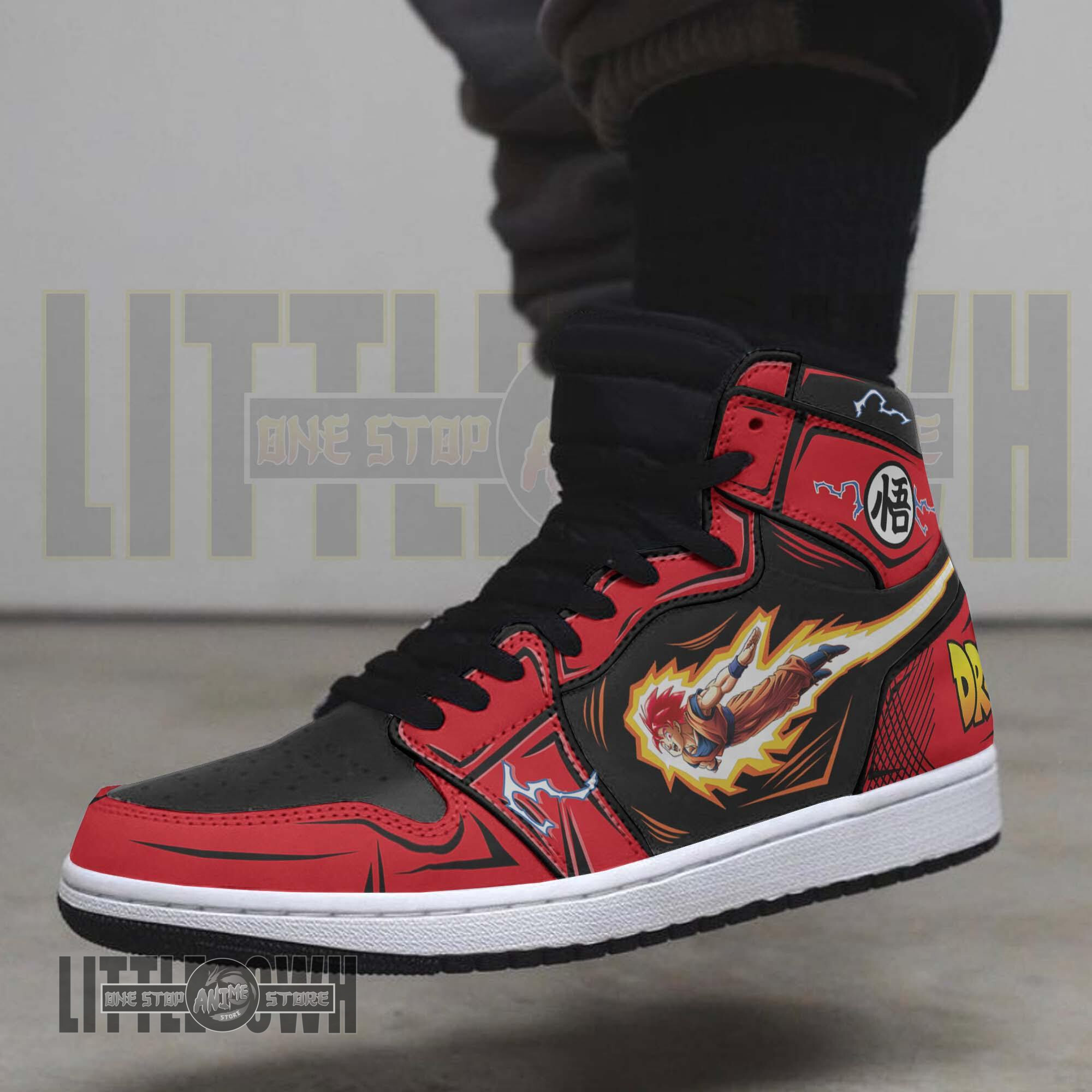 Goku and Vegeta Shoes DGB Super Saiyan God Custom Anime Boot Sneakers 4 Goku and Vegeta Shoes DGB Super Saiyan God Custom Anime Boot Sneakers - Image 4