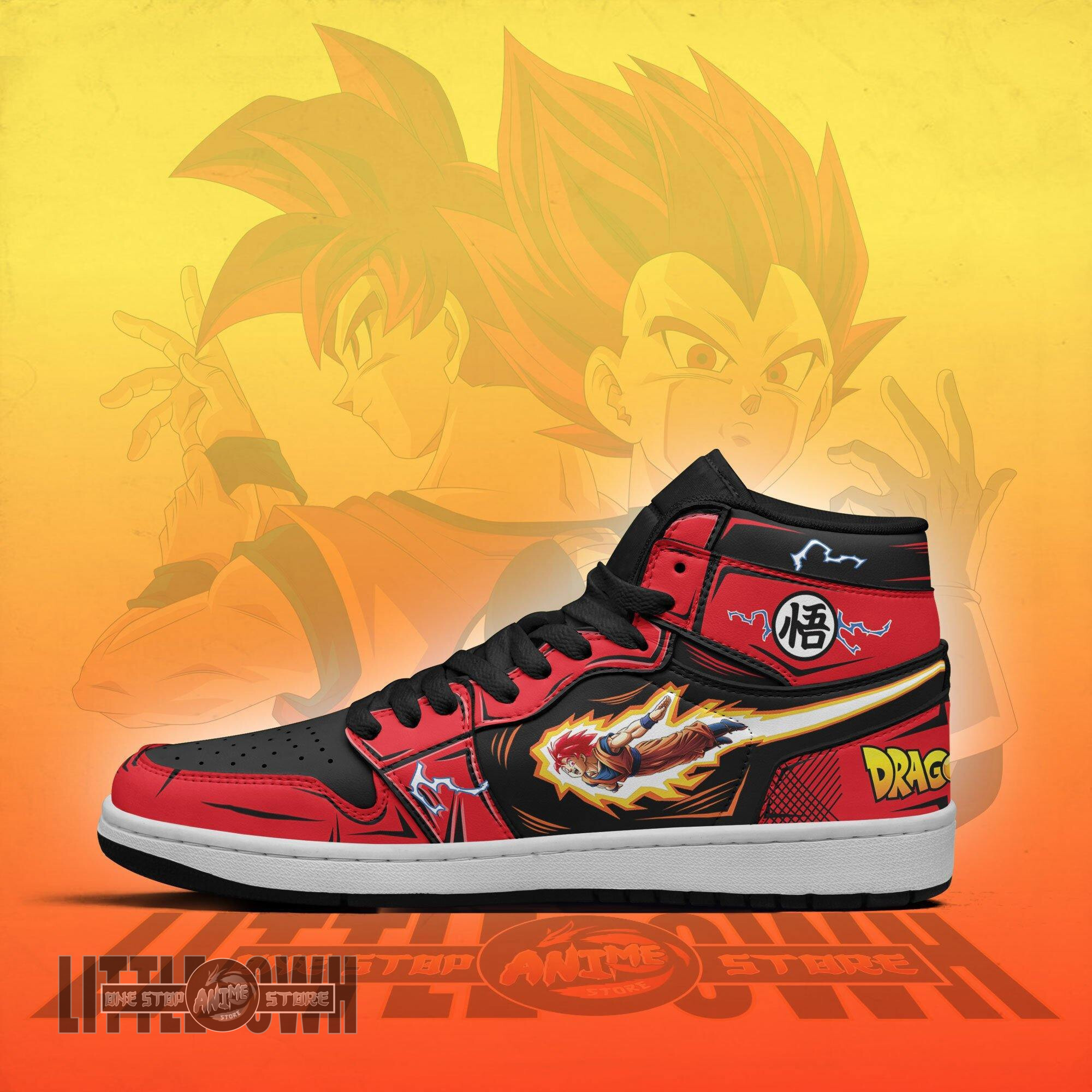 Goku and Vegeta Shoes DGB Super Saiyan God Custom Anime Boot Sneakers 2 Goku and Vegeta Shoes DGB Super Saiyan God Custom Anime Boot Sneakers - Image 2