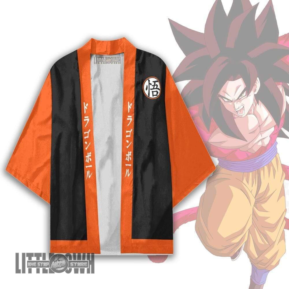 Goku Super Saiyan 4 Kimono Cardigan Custom Dragon Ball Robe Anime Coat Cosplays Costumes