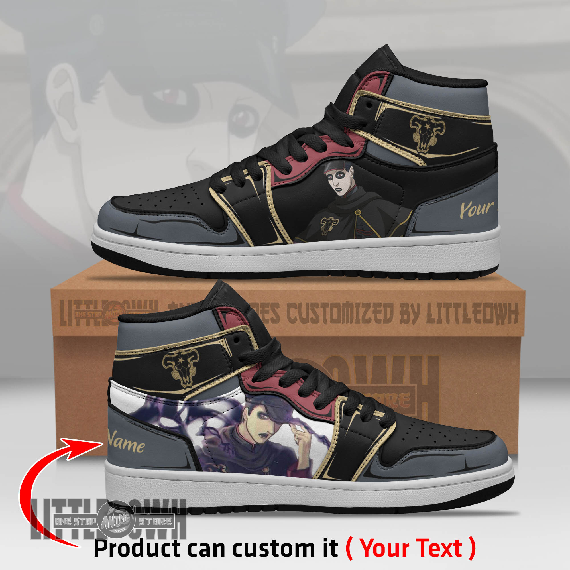 Gordon Agrippa Persionalized Shoes Black Clover Anime Boot Sneakers