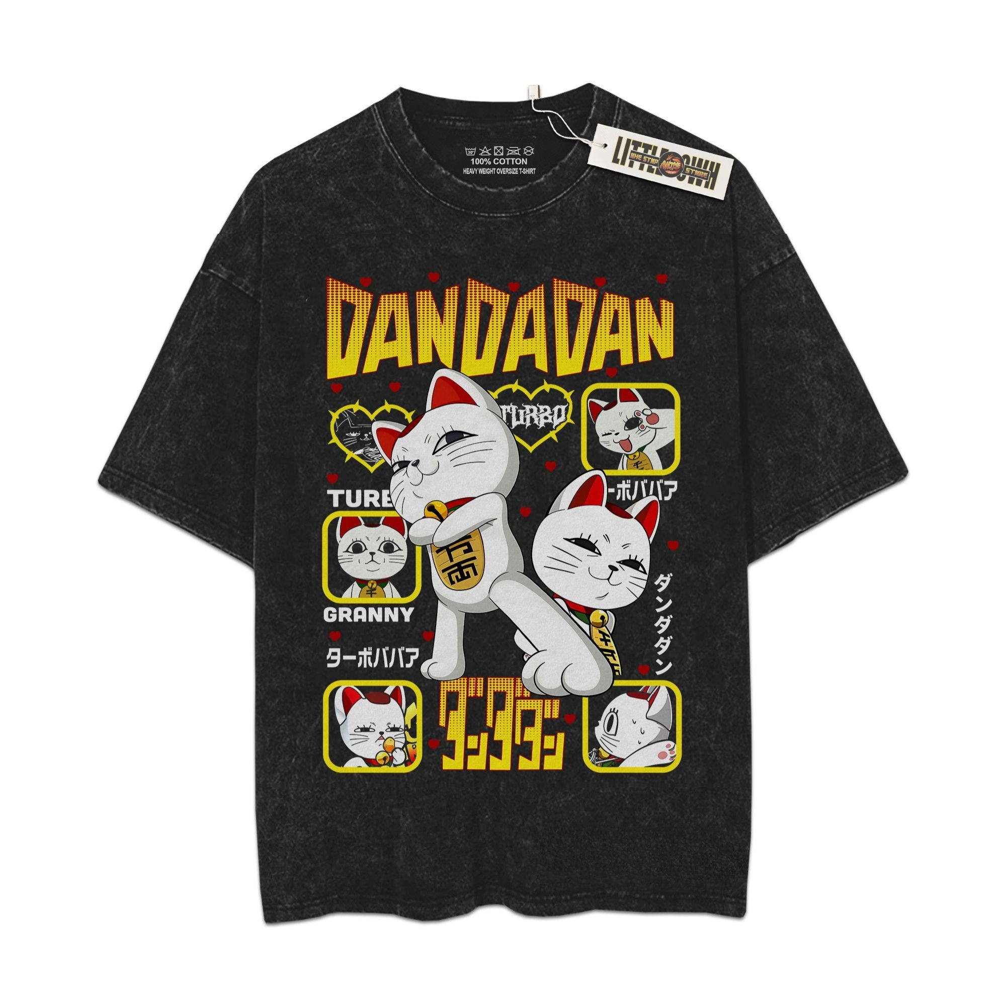 Granny Turbo Vintage Shirt Dandvdan Oversized Washed Tees - Custom Anime Tee