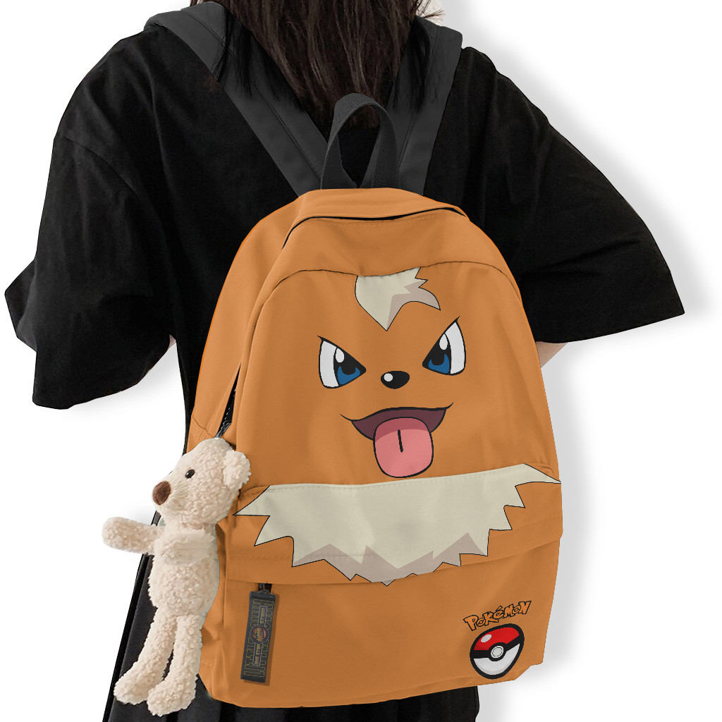 Growlithe Backpack Custom Pokemon Anime School Bag