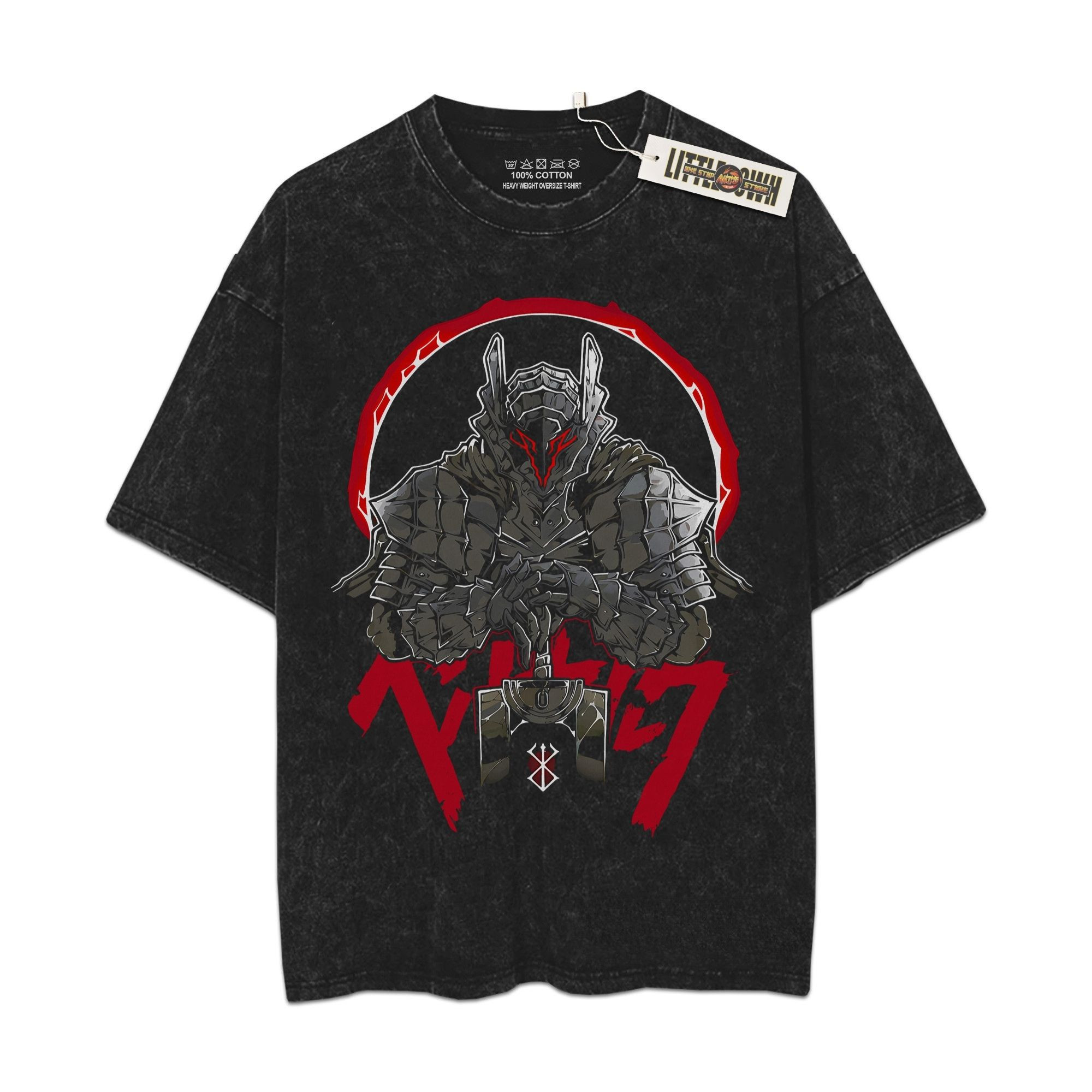 Guts Vintage Shirt Beserk Oversized Washed Tees - Custom Anime Tee