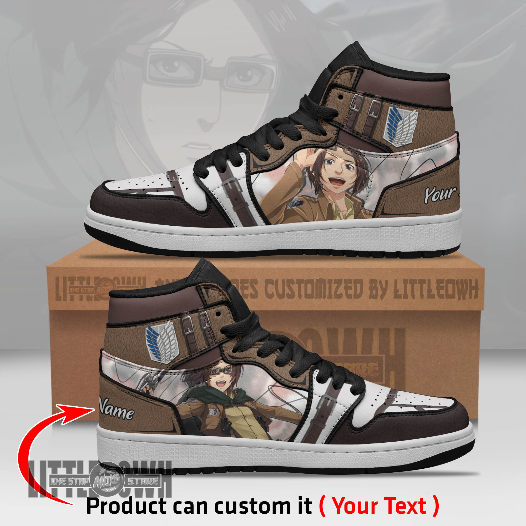 Hange Zoe Persionalized Shoes Attack On Titan Anime Boot Sneakers