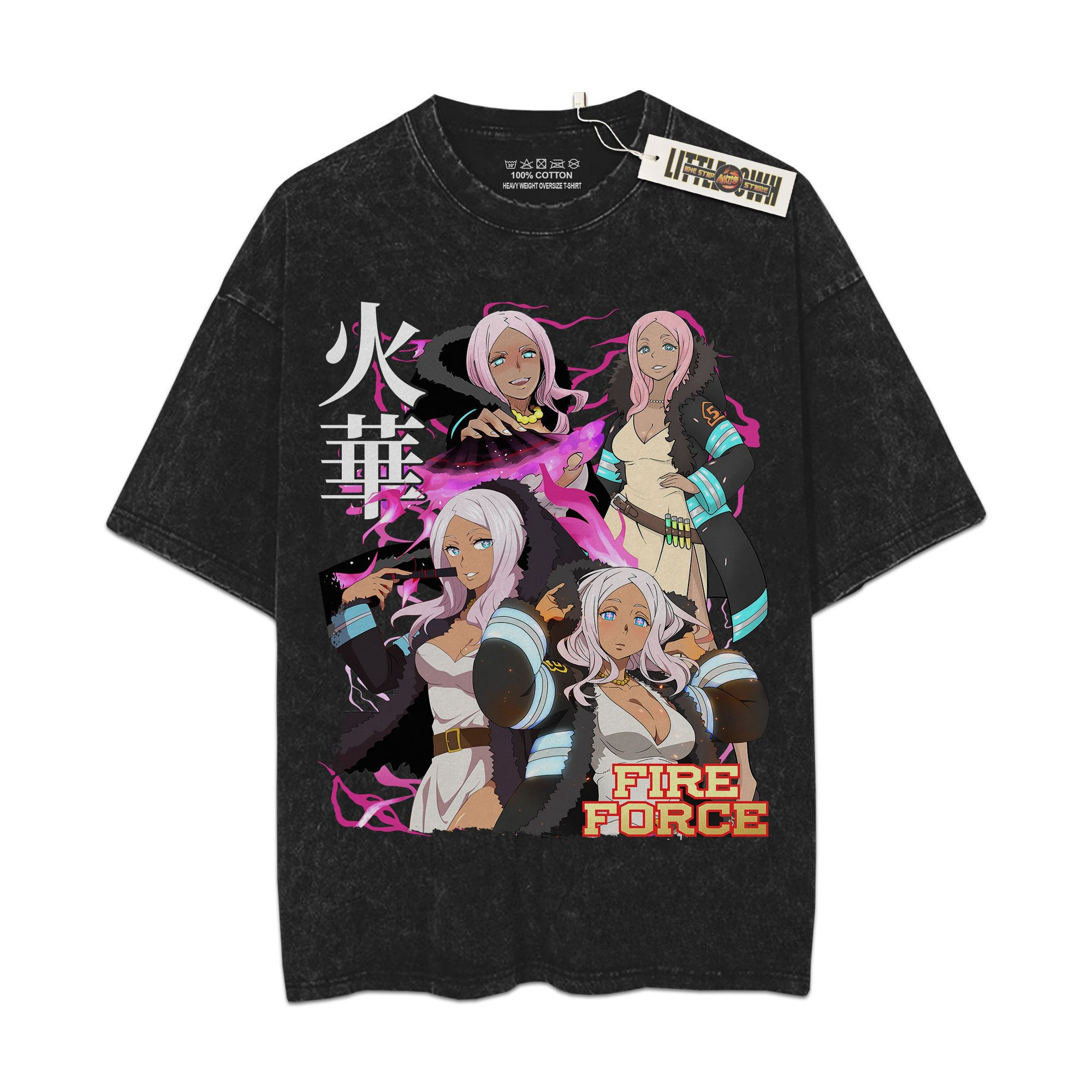 Hibana Vintage Shirt FF Oversized Washed Tees - Custom Anime Tee