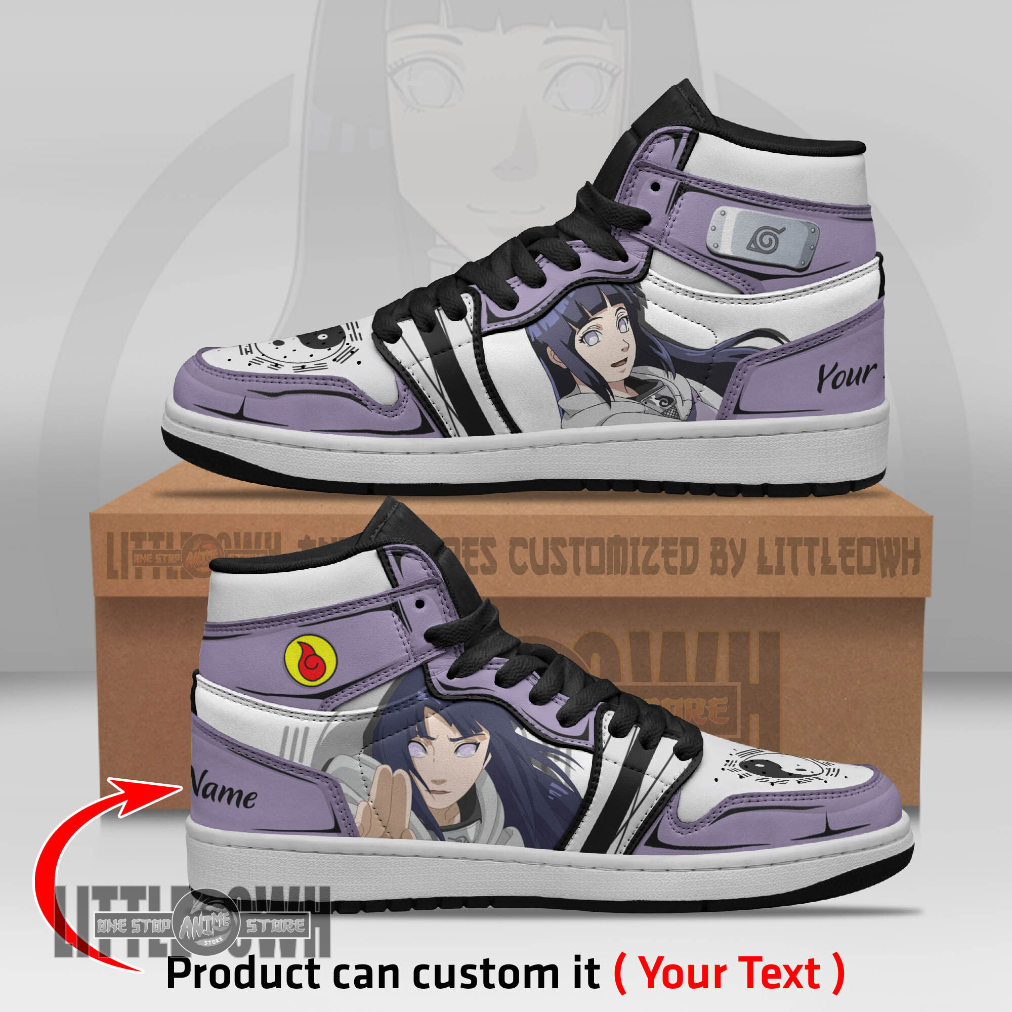 Hinata Hyuga Persionalized Shoes Naruto Anime Boot Sneakers