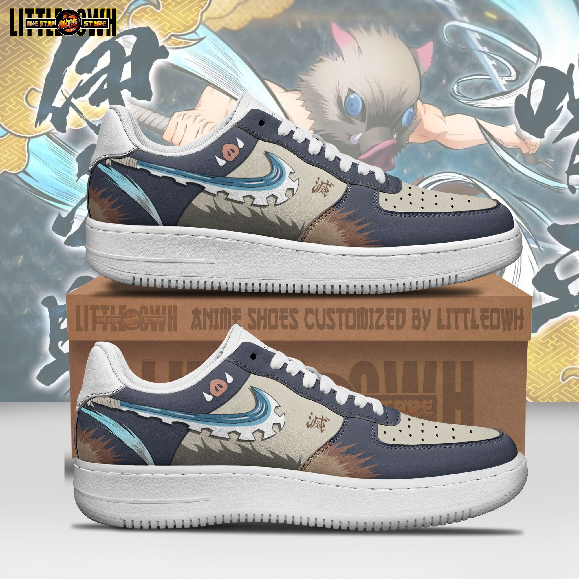 Inosuke Anime Sneakers Custom Beast Breathing Demon Slayer Anime Shoes 1 Inosuke Anime Sneakers Custom Beast Breathing Demon Slayer Anime Shoes