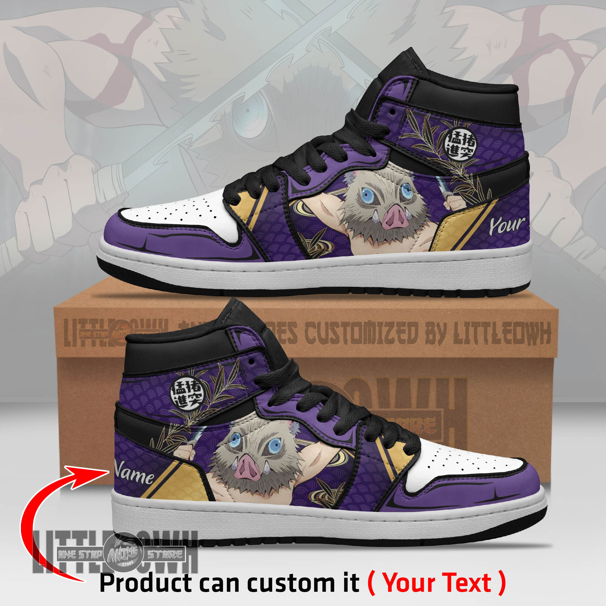Inosuke Hashibira Persionalized Shoes Demon Slayer Anime Boot Sneakers