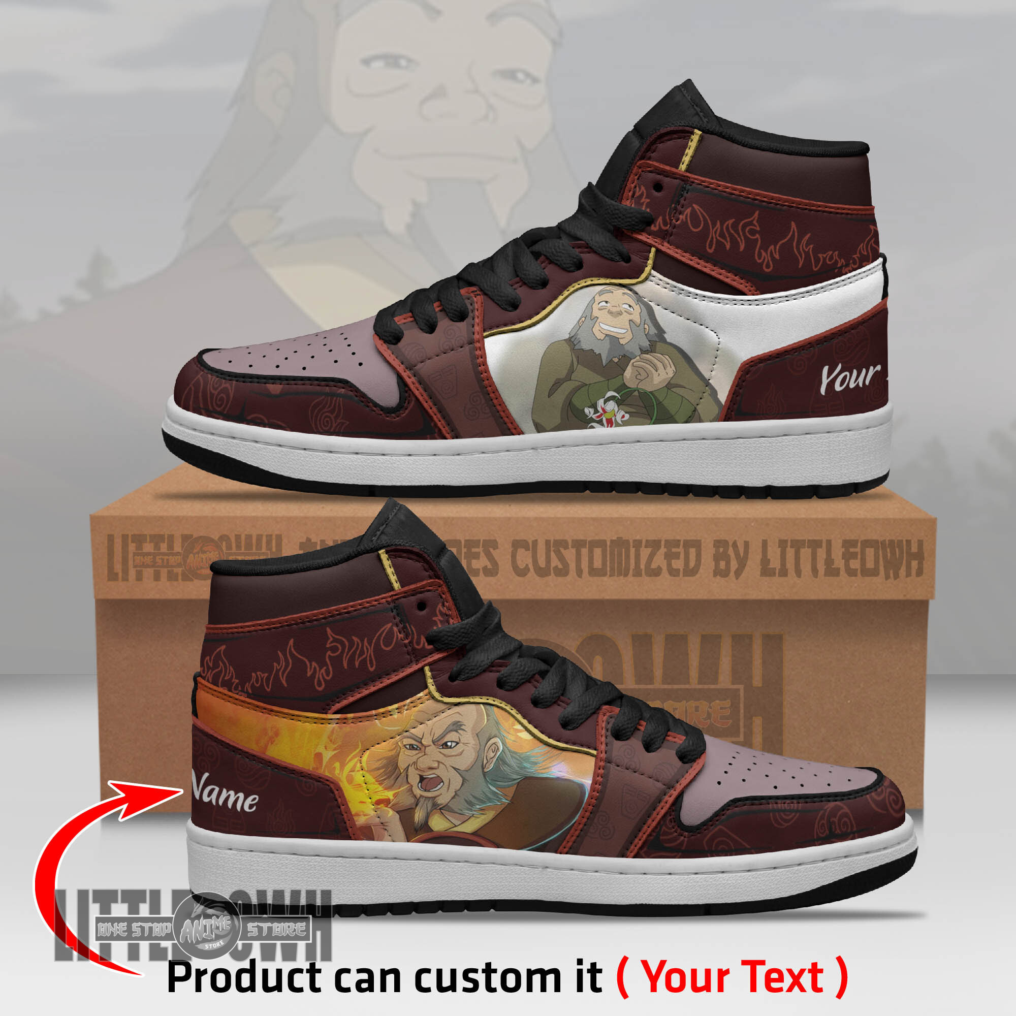 Iroh Persionalized Shoes Avatar The Last Airbender Anime Boot Sneakers