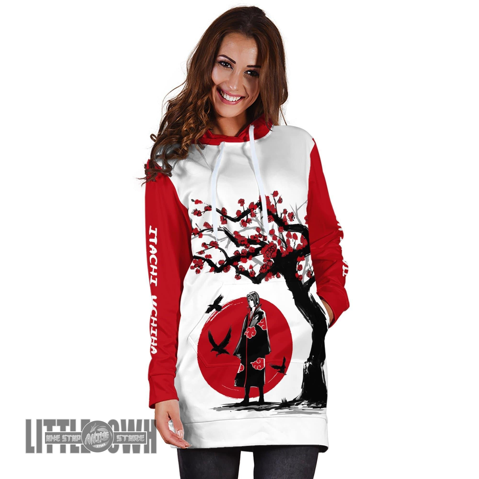 Itachi Akatsuki Anime Dress Ninja Under The Sun Women Hoodie Dress