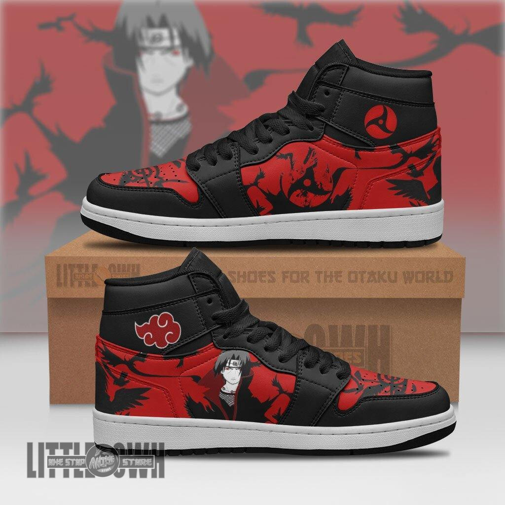 Itachi Akatsuki Shoes Custom Anime NRT Boot Sneakers 1 Itachi Akatsuki Shoes Custom Anime NRT Boot Sneakers
