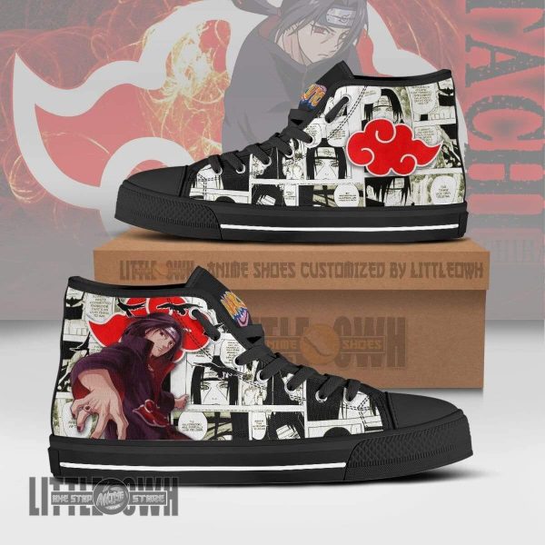Alternative view of Itachi Uchiha High Top Canvas Shoes Custom Naruto Anime Mixed Manga Style