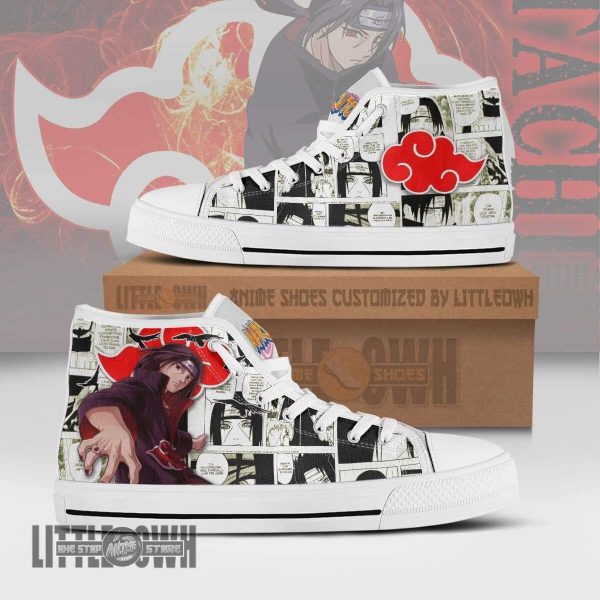 Itachi Uchiha High Top Canvas Shoes Custom Naruto Anime Mixed Manga Style