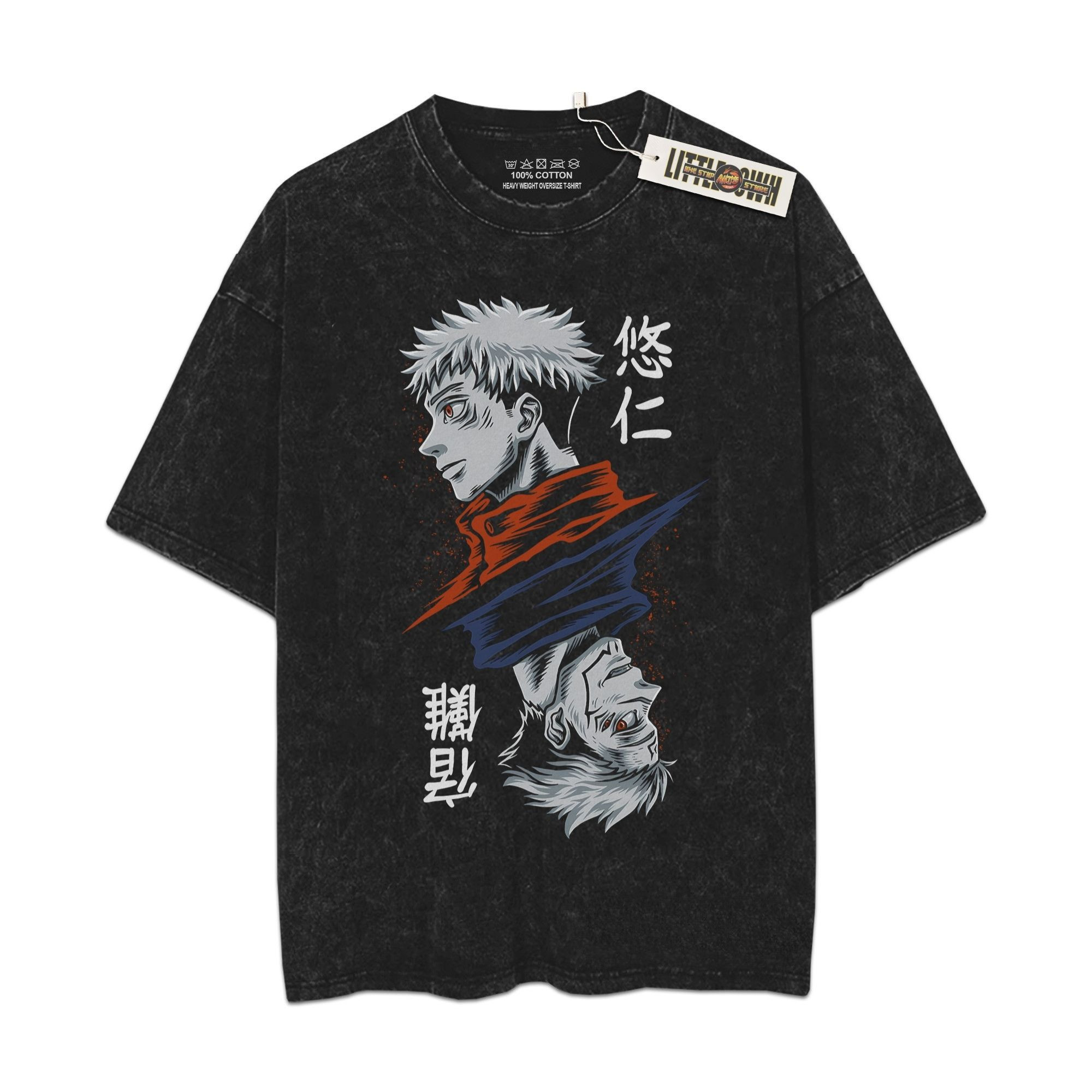 Itadori x Sukuna Vintage Shirt JJK Oversized Washed Tees - Custom Anime Tee