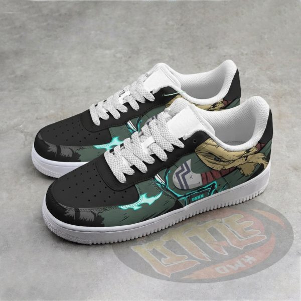 Alternative view of Izuku Midoriya Custom MHA AF1 Sneakers