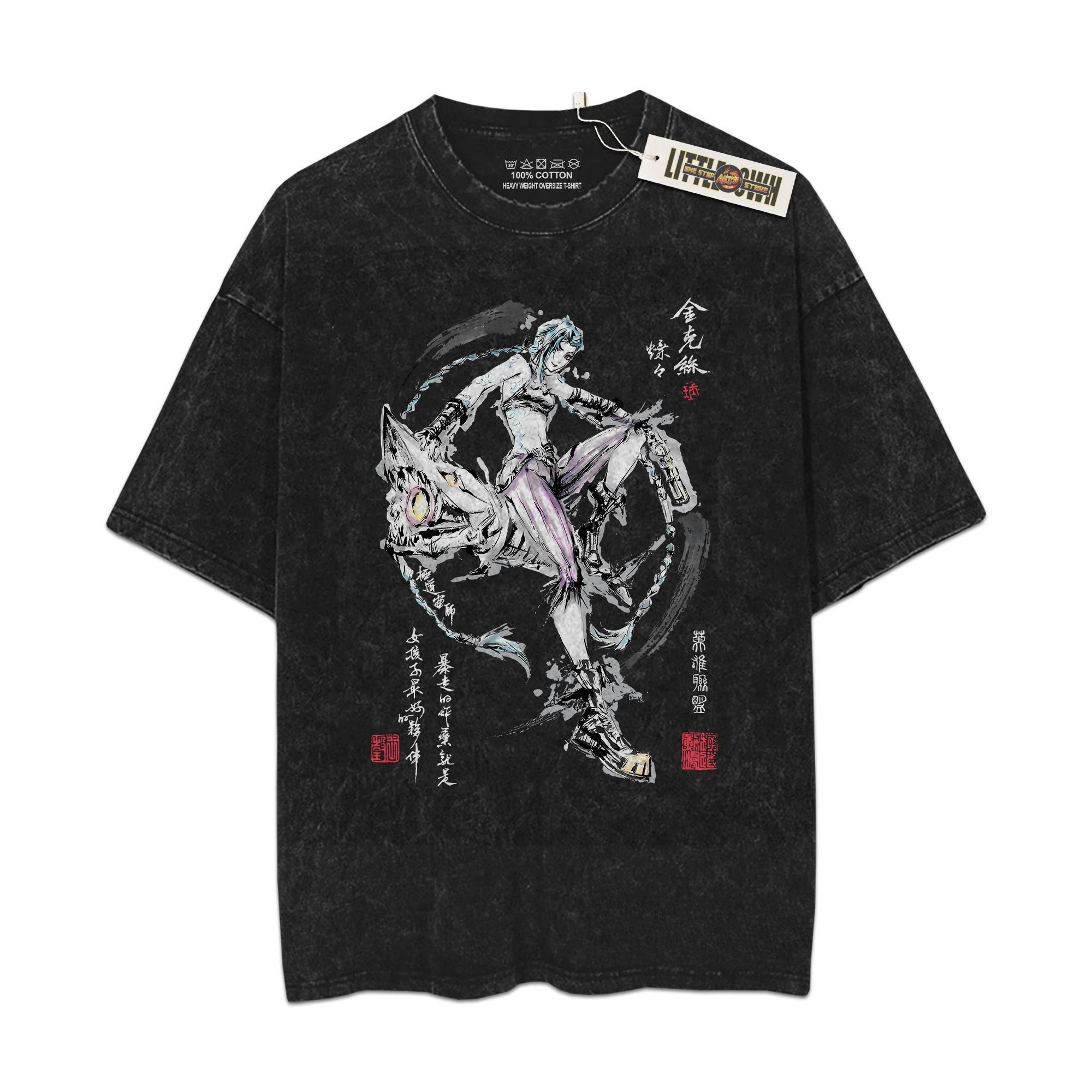 Jinx Vintage Shirt LoL Oversized Washed Tees - Custom Anime Tee