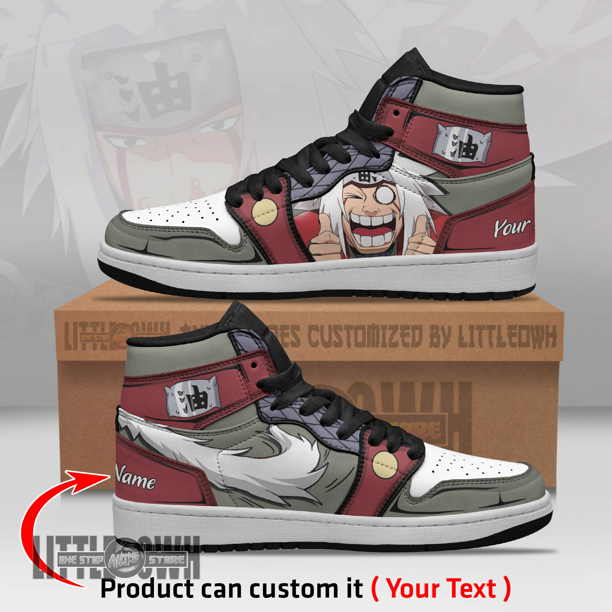Jiraiya Persionalized Shoes Naruto Anime Boot Sneakers