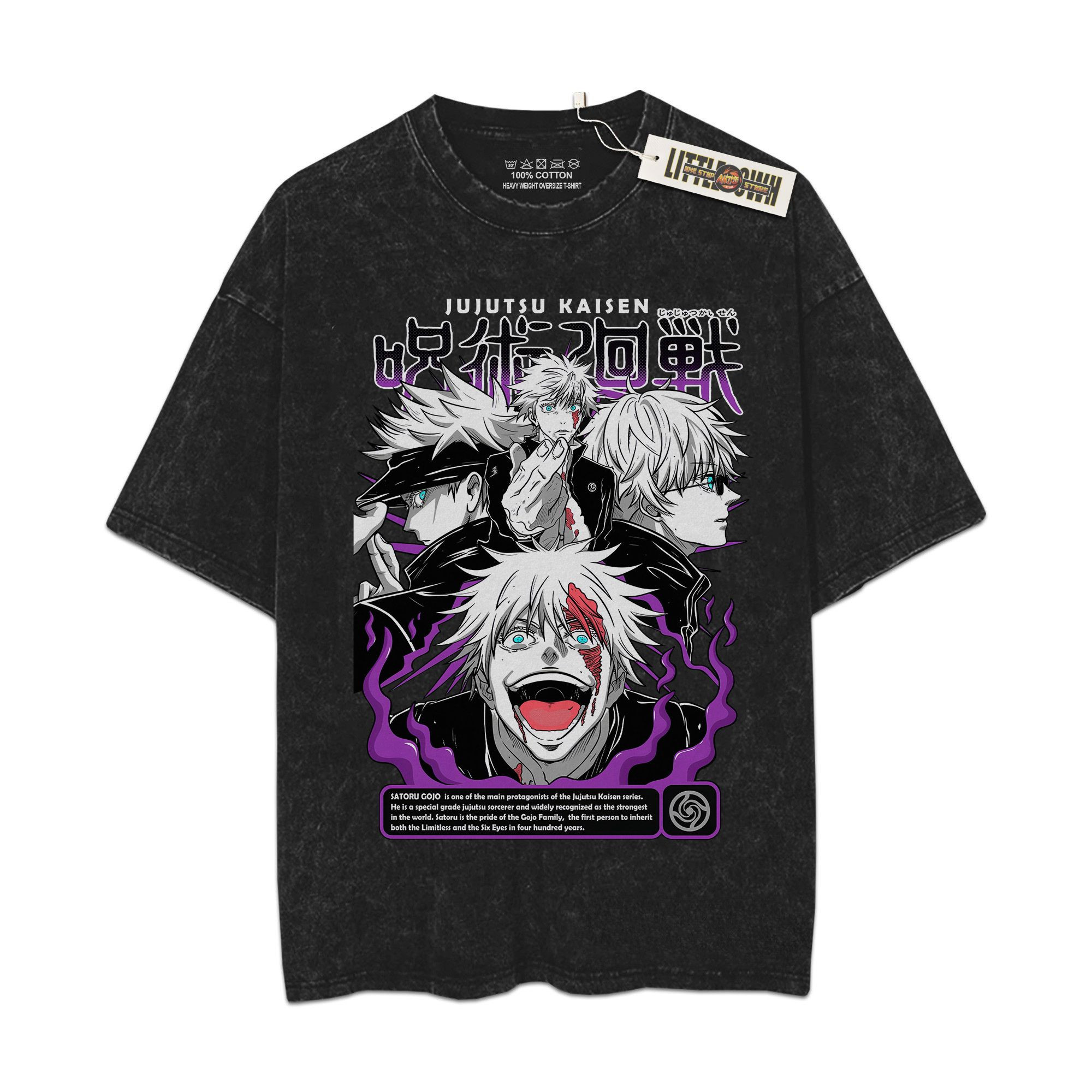 JJK Devil FF Vintage Oversized Washed Tees - Custom Anime Tee