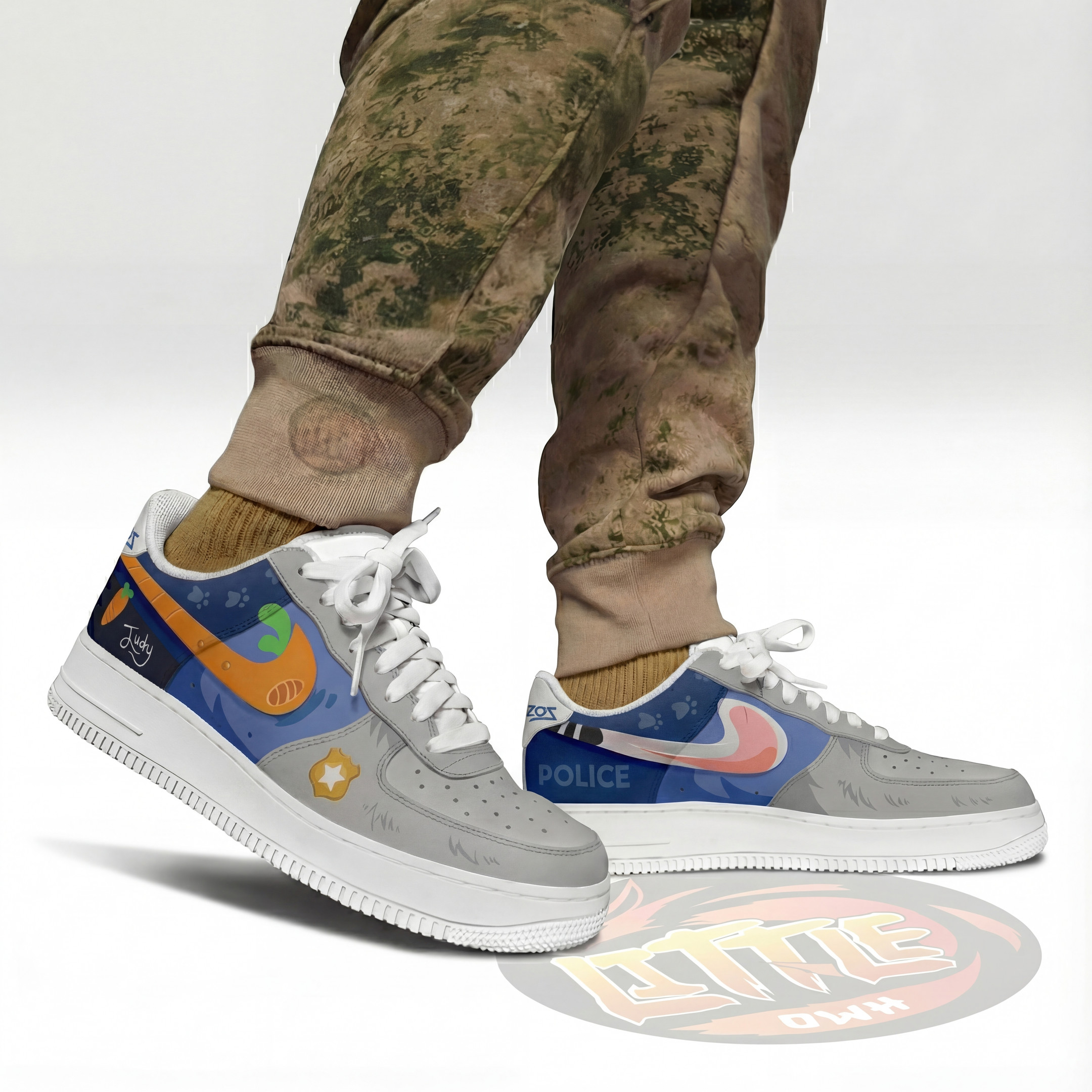 Judy Hopps Zootopia Custom AF1 Sneakers 4 Judy Hopps Zootopia Custom AF1 Sneakers - Image 4