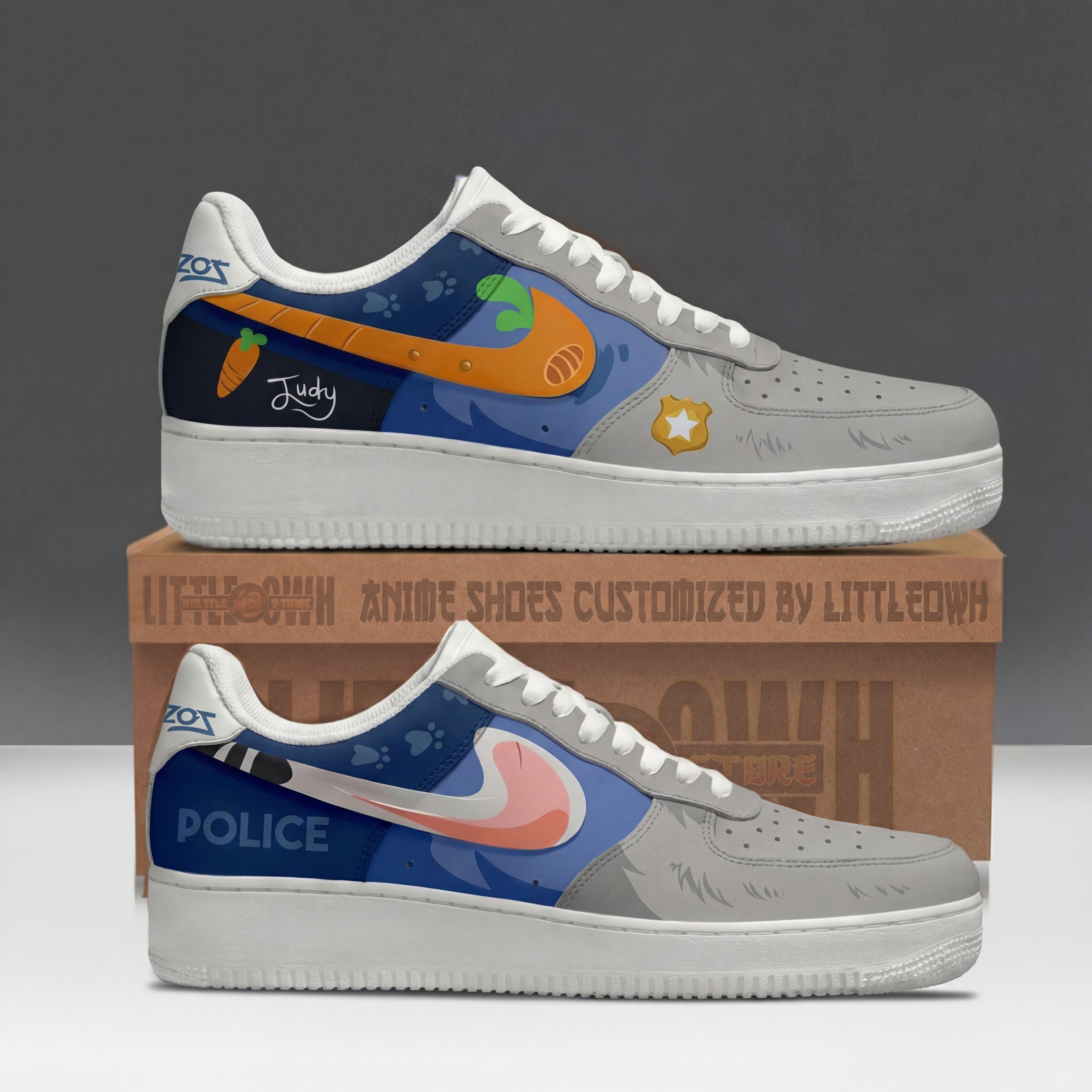 Judy Hopps Zootopia Custom AF1 Sneakers 1 Judy Hopps Zootopia Custom AF1 Sneakers