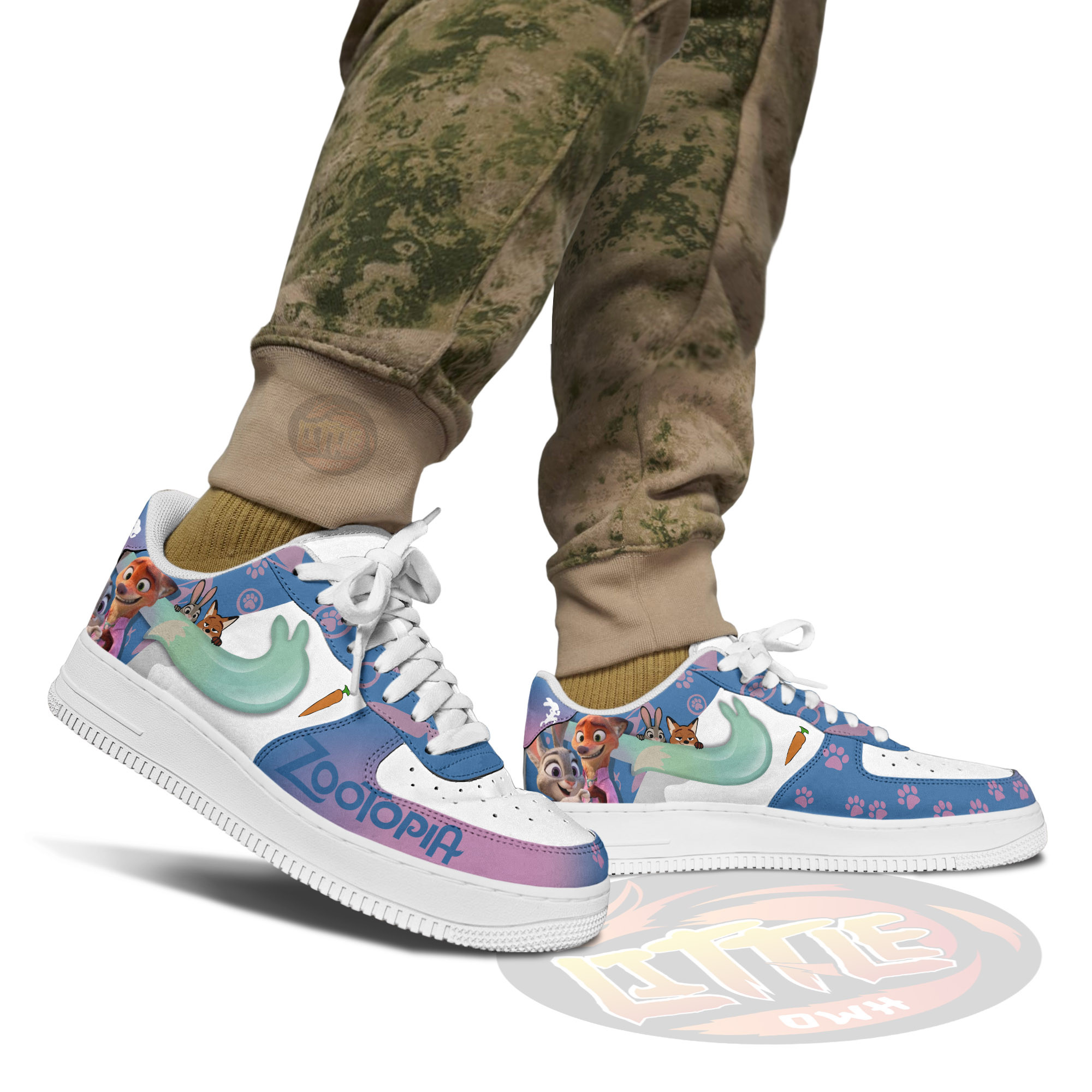 Judy & Nick Zootopia Custom AF1 Sneakers 4 Judy & Nick Zootopia Custom AF1 Sneakers - Image 4