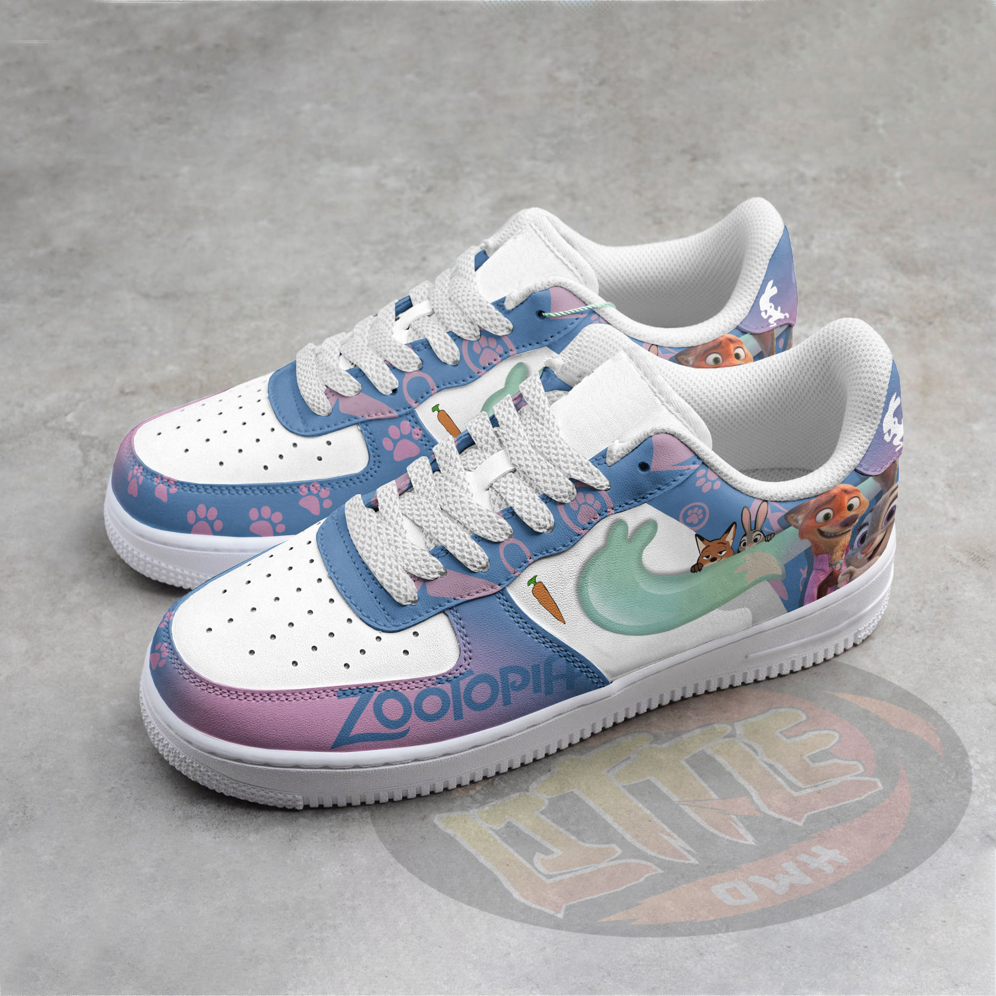 Judy & Nick Zootopia Custom AF1 Sneakers 2 Judy & Nick Zootopia Custom AF1 Sneakers - Image 2