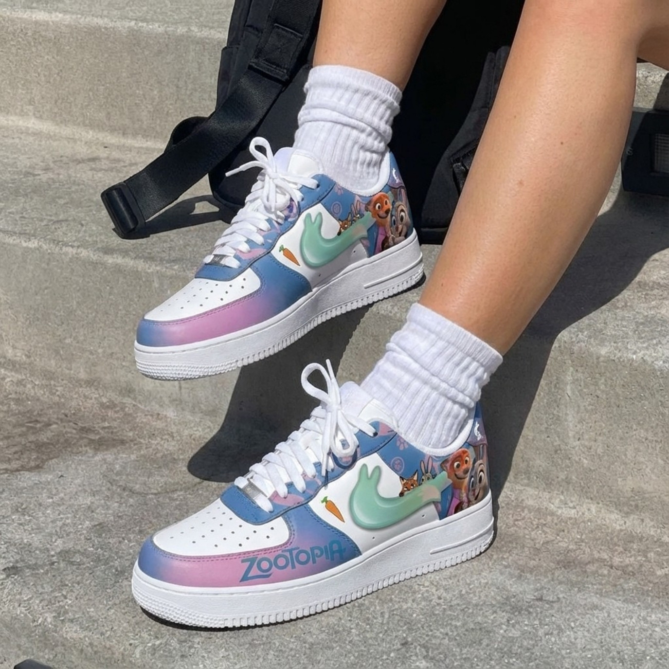 Judy & Nick Zootopia Custom AF1 Sneakers 5 Judy & Nick Zootopia Custom AF1 Sneakers - Image 5