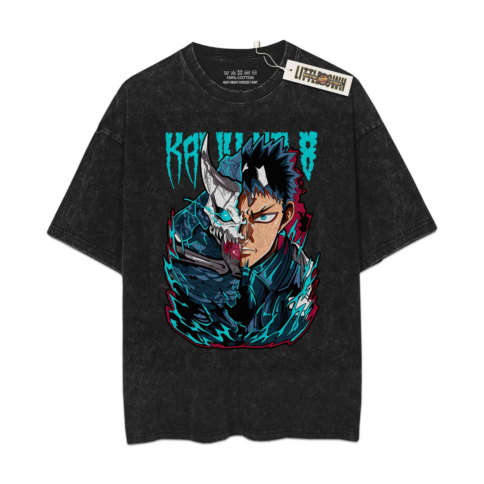Kaiju 08 Vintage Shirt Oversized Washed Tees - Custom Anime Tee