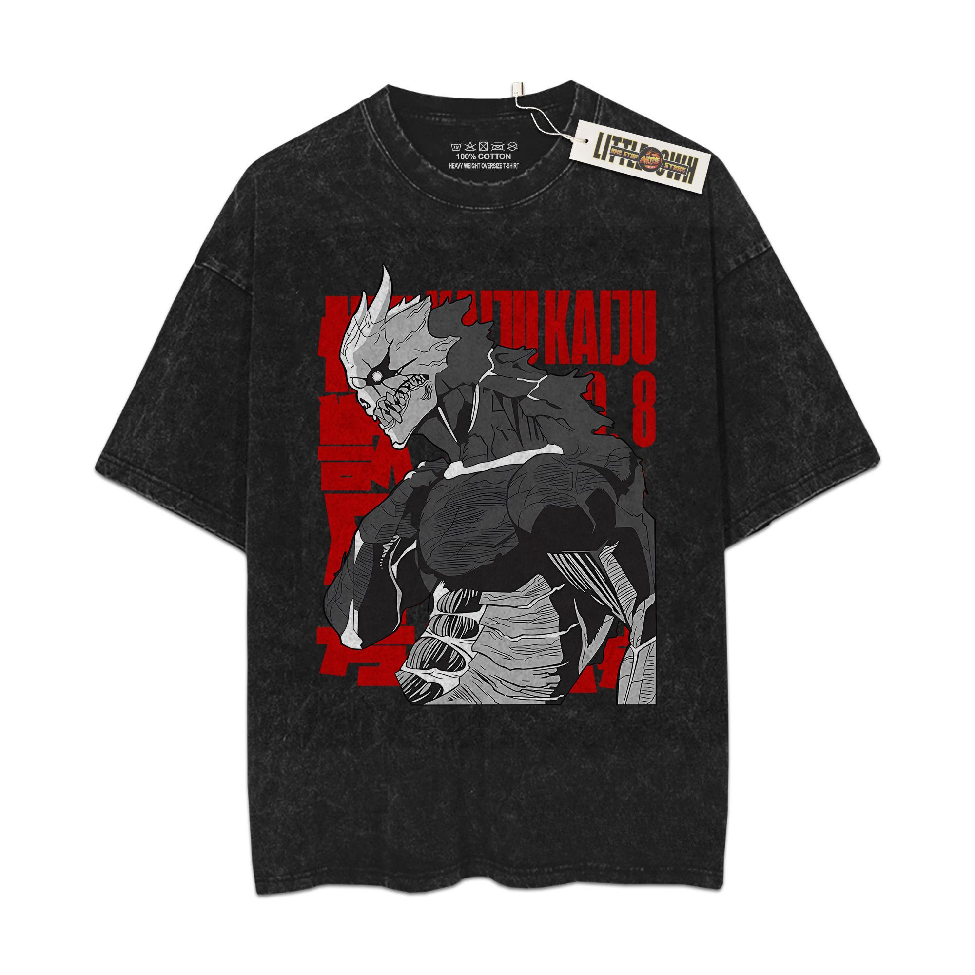 Kaiju 08 Vintage Shirt Oversized Washed Tees - Custom Anime Tee