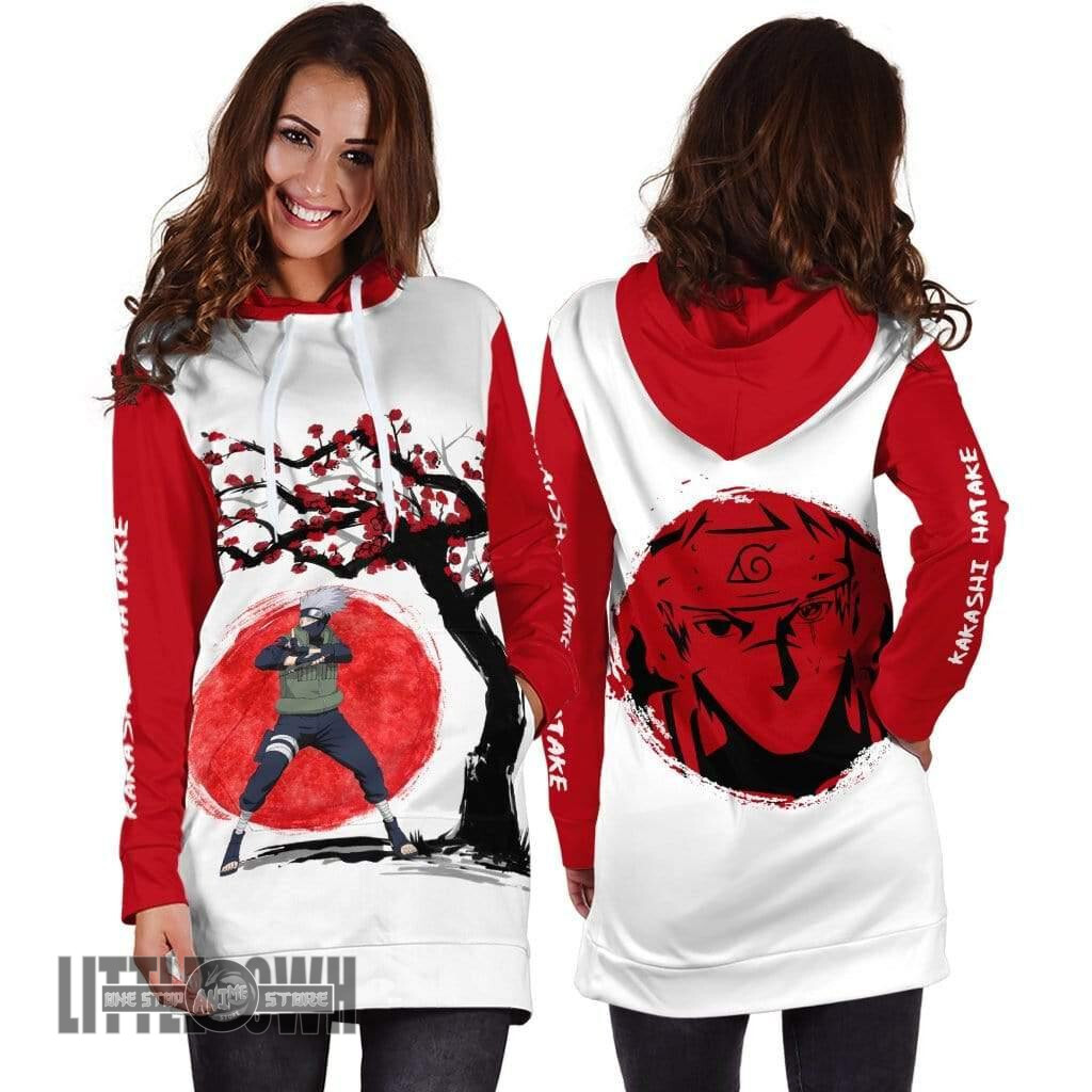 Alternative view of Kakashi Hatake Custom Anime Naruto Ninja Under The Sun Women Hoodie Dress