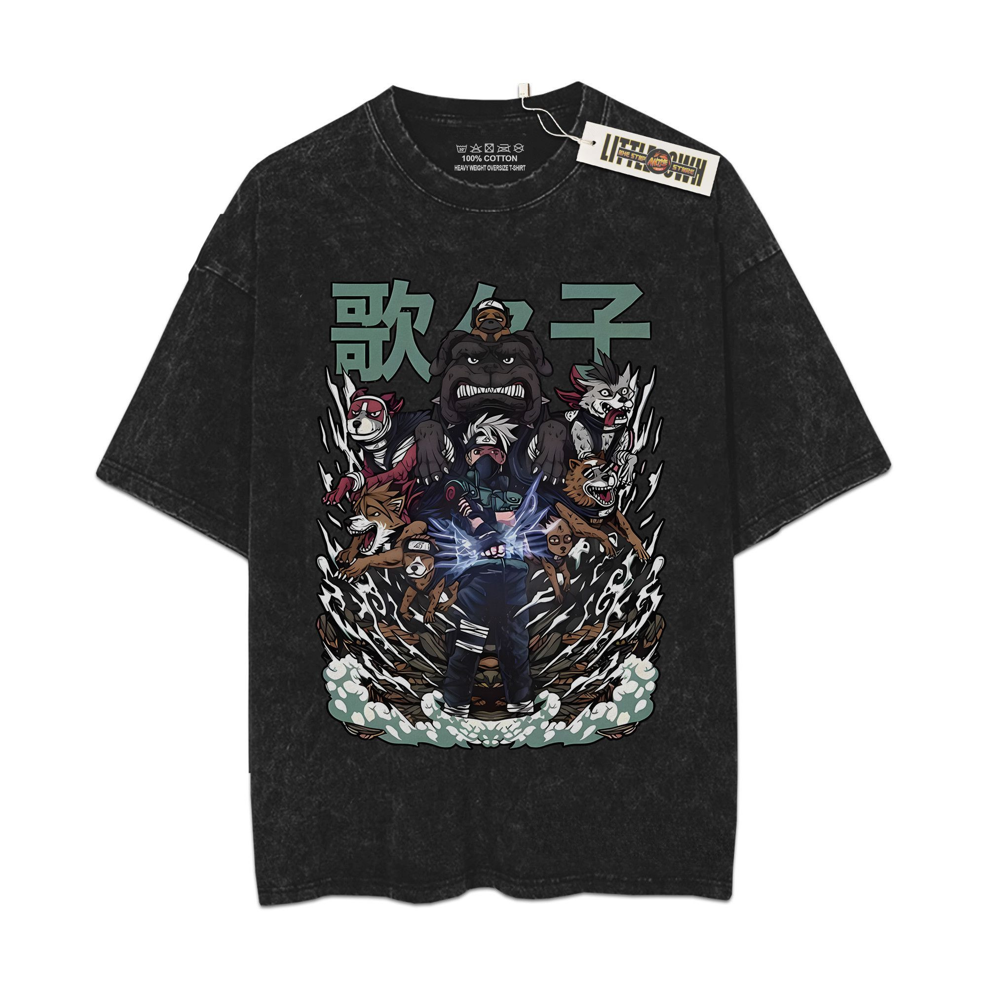 Kakashi Nrt Vintage Oversized Washed Tees - Custom Anime Tee