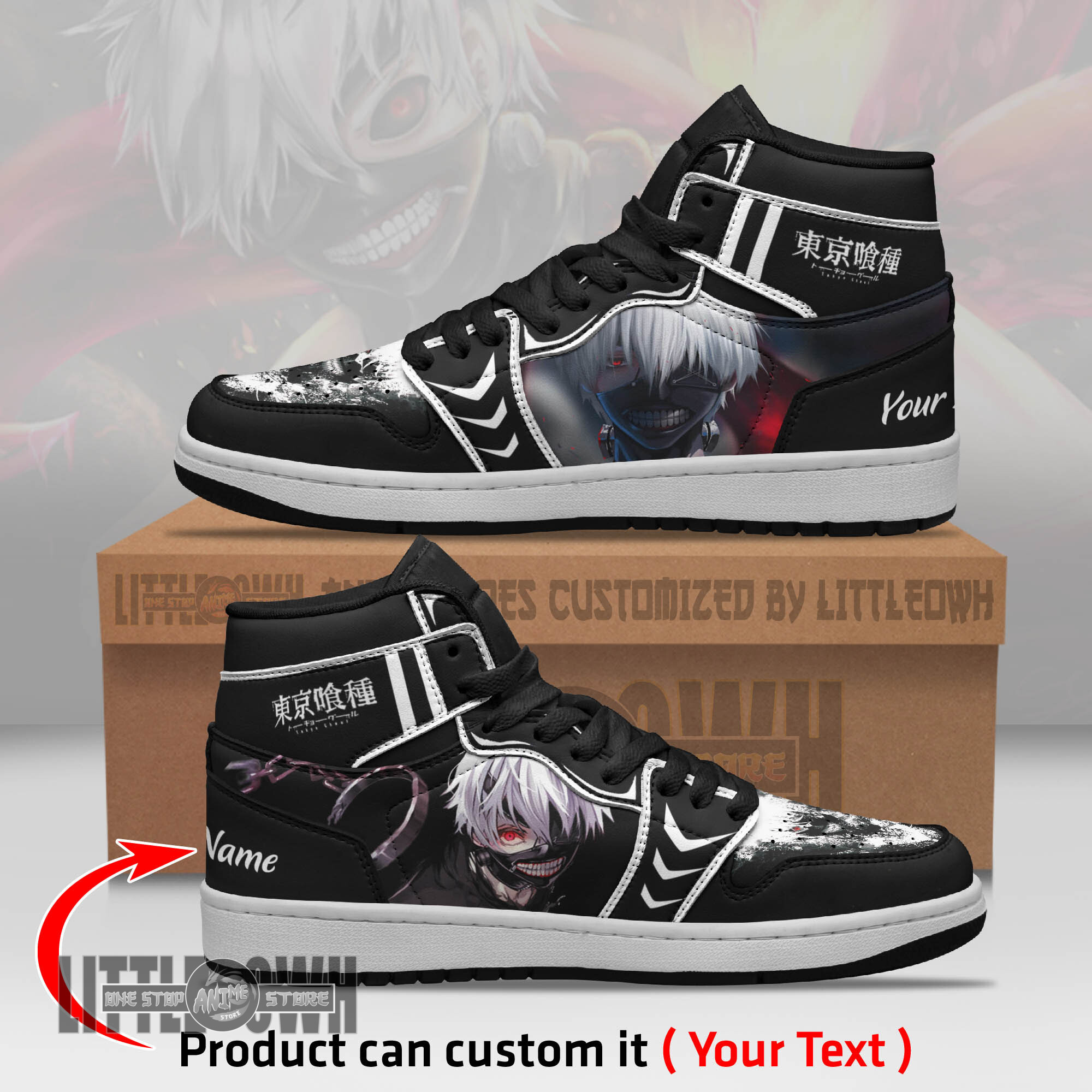 Kaneki Kakugan Persionalized Shoes Tokyo Ghoul Anime Boot Sneakers