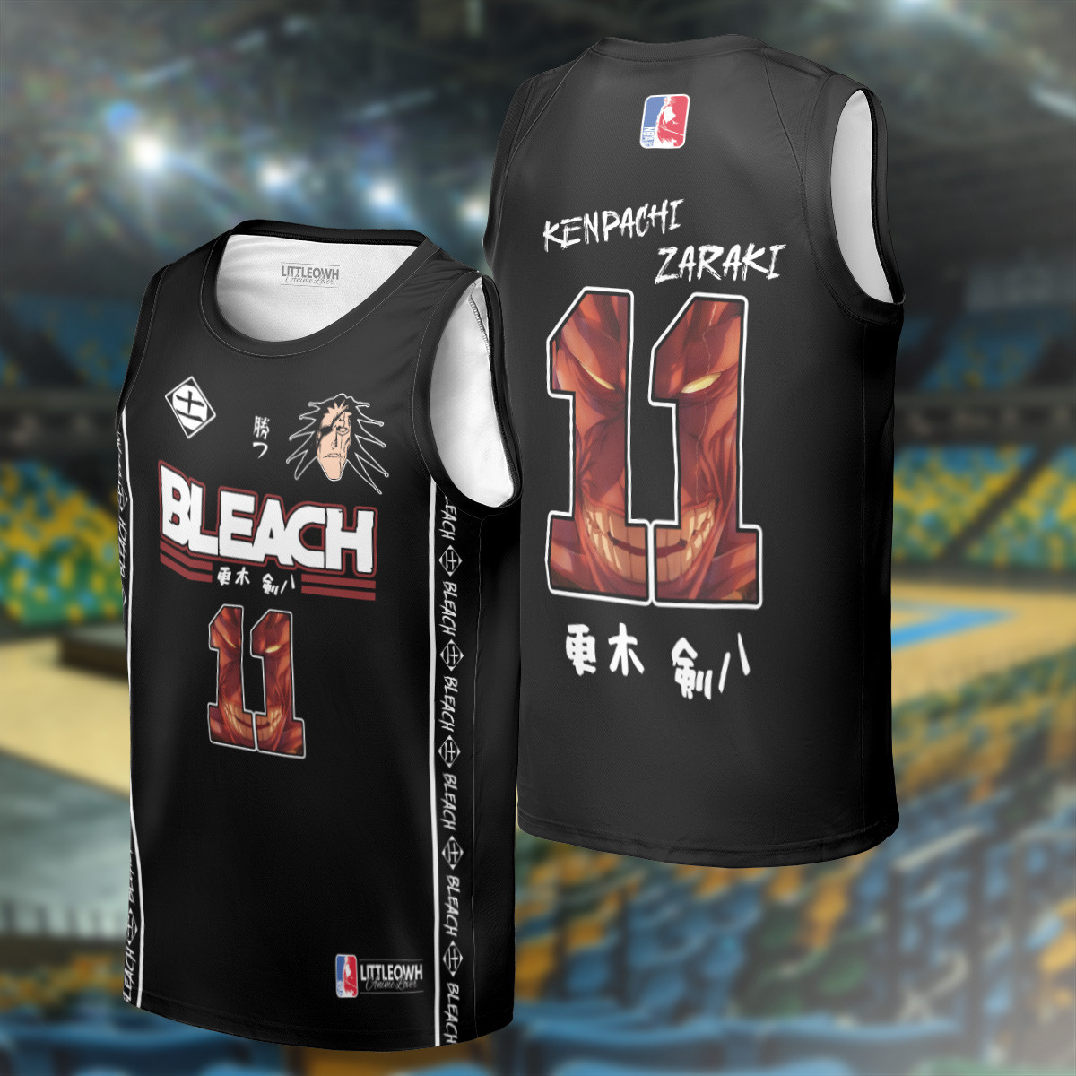 Kenpachi Zaraki Basketball Jersey - Bleach Black NBA Collection