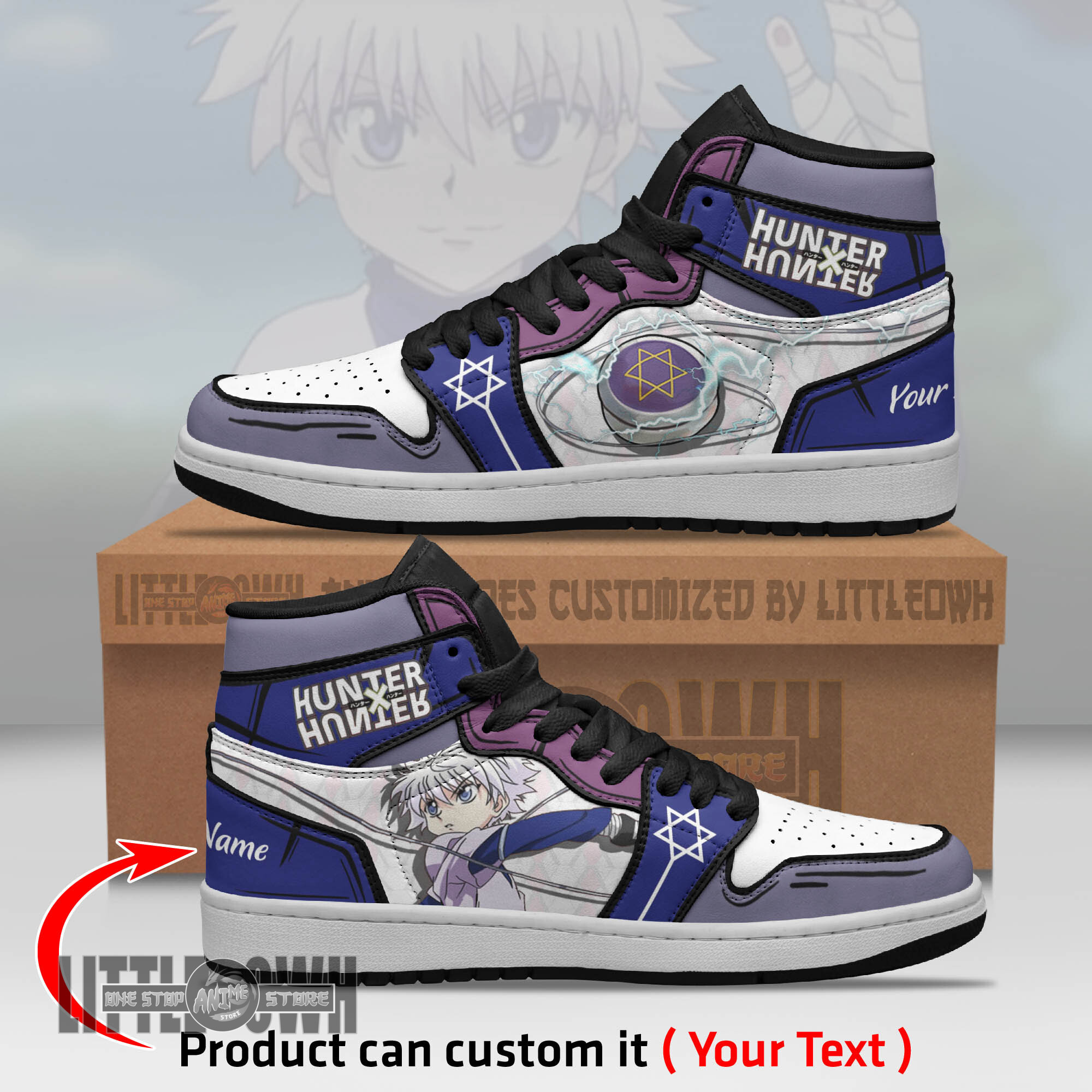 Killua Zoldyck Personalized Shoes Hunter x Hunter Anime Boot Sneakers