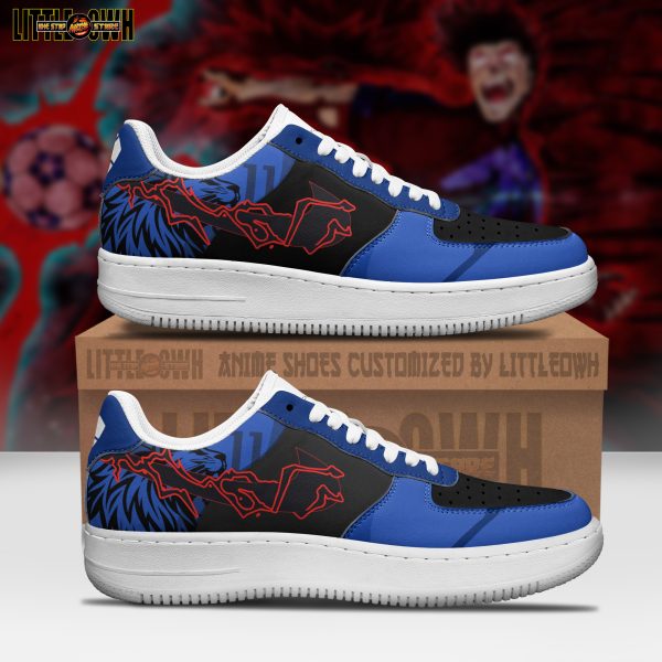 King Barou Anime Sneakers - Custom Blue Lock AF1 Shoes