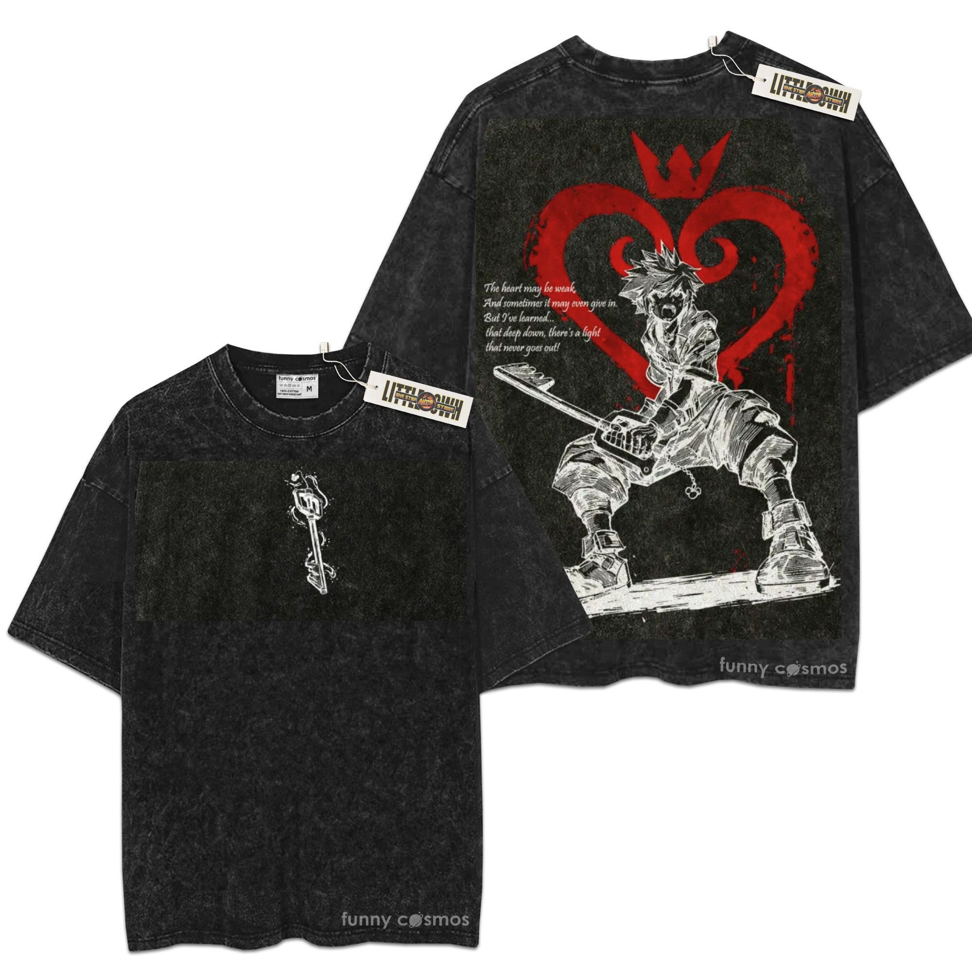 kingdom hearts key oversized washed tee gjrgy