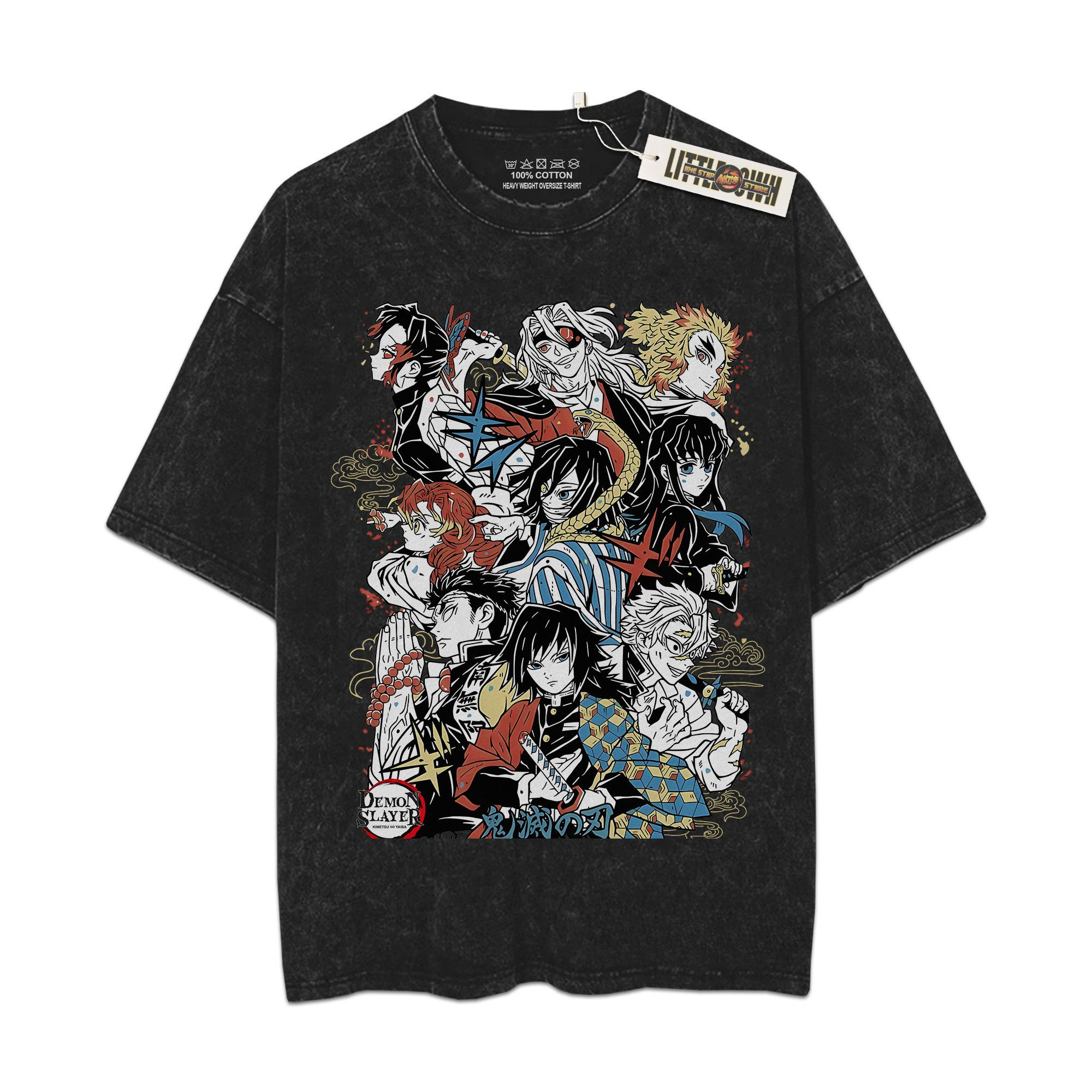 KnY Vintage Shirt Oversized Washed Tees - Custom Anime Tee