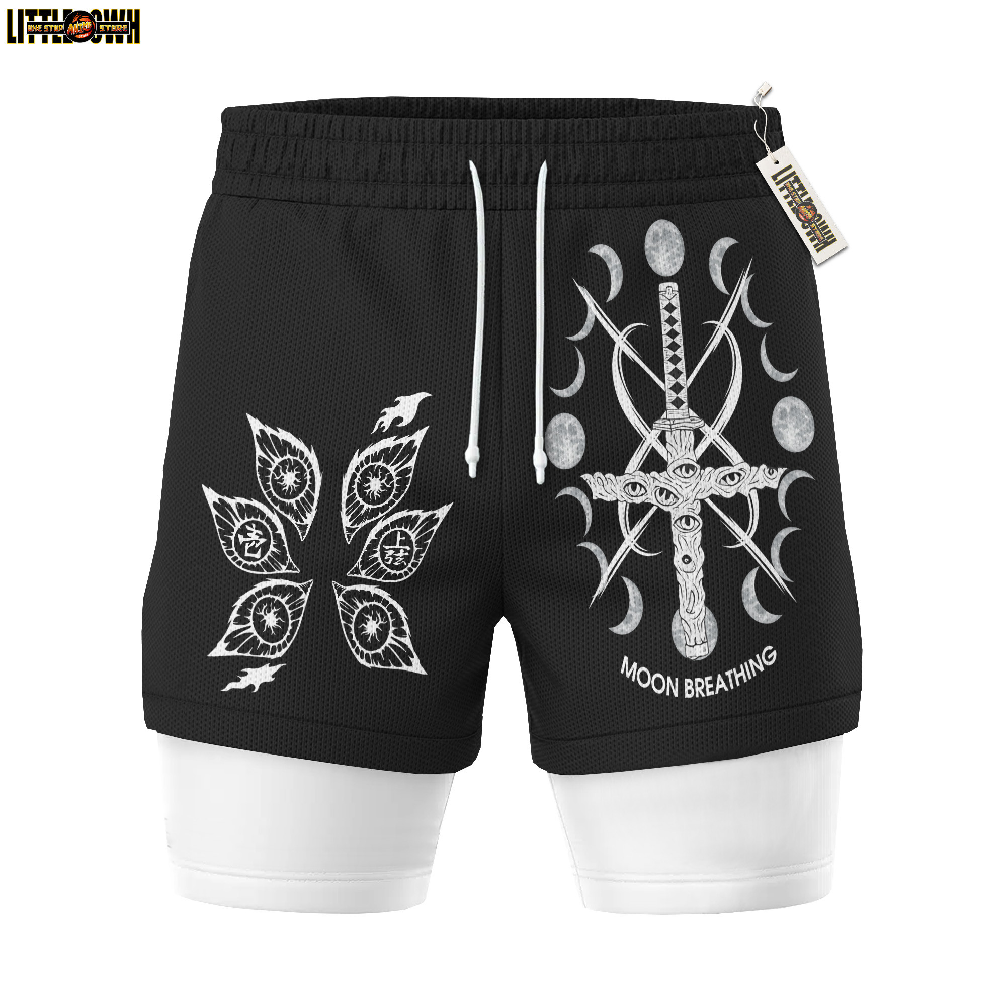 Kokushibo Moon Breathing KnY Performance Shorts - Running Shorts, Gym Shorts