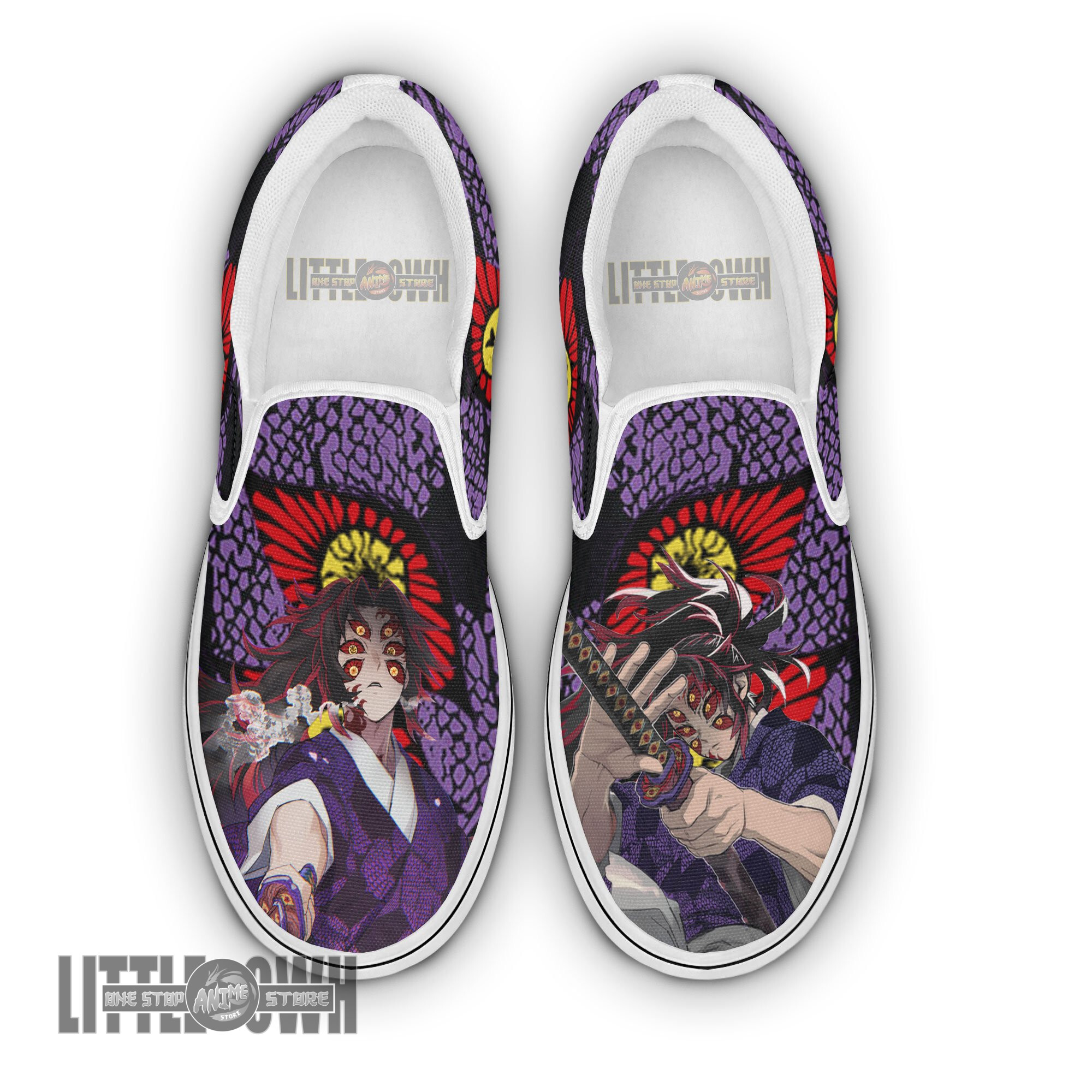 Kokushibo Shoes Custom KNY Anime Classic Slip-On Sneakers