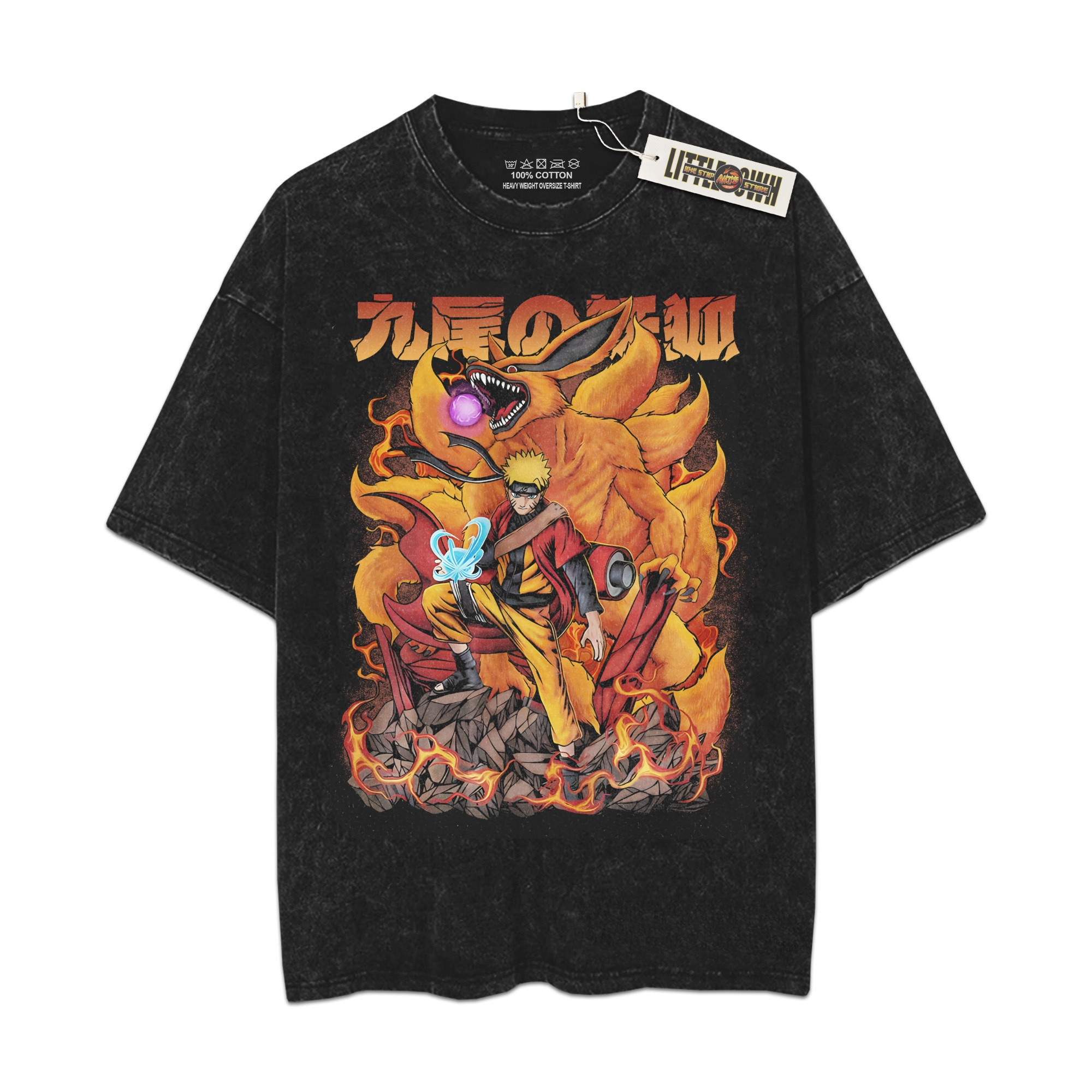 Kurama Nrt Vintage Shirt Oversized Washed Tees - Custom Anime Tee